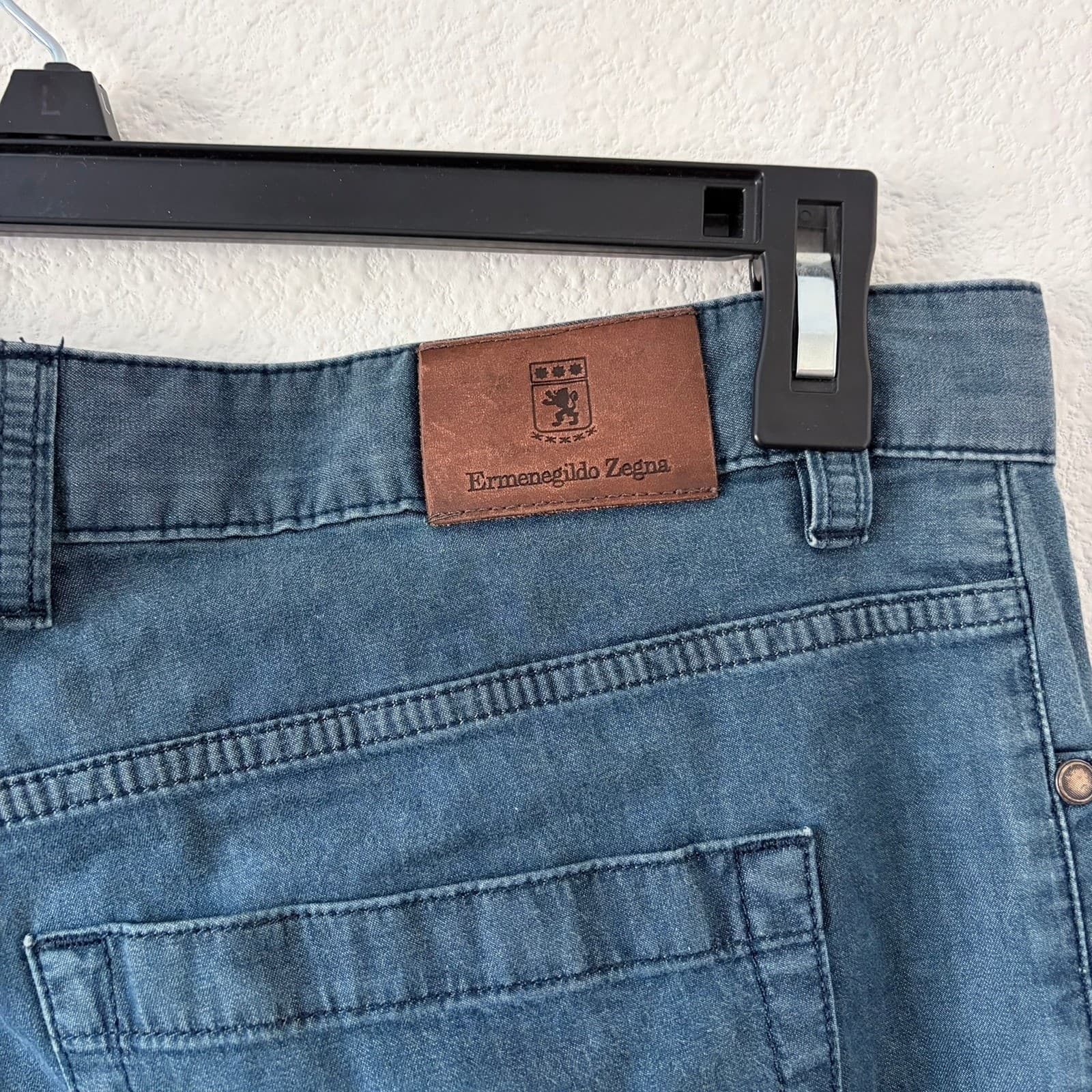 Ermenegildo Zegna Mens Blue 5-Pocket Chino Pants Sz 40 Lightweight Straight - Thumbnail 3