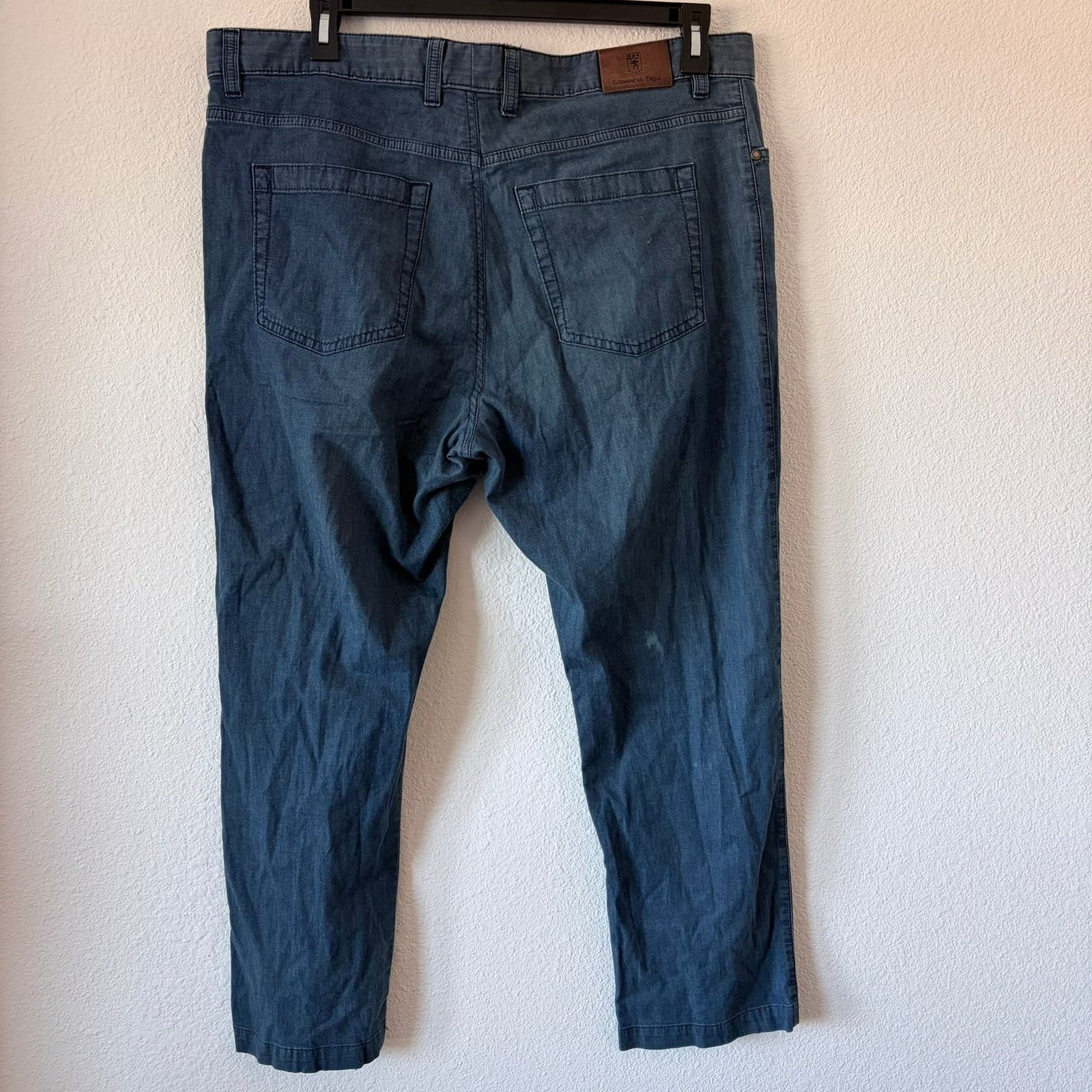 Ermenegildo Zegna Mens Blue 5-Pocket Chino Pants Sz 40 Lightweight Straight - Thumbnail 5