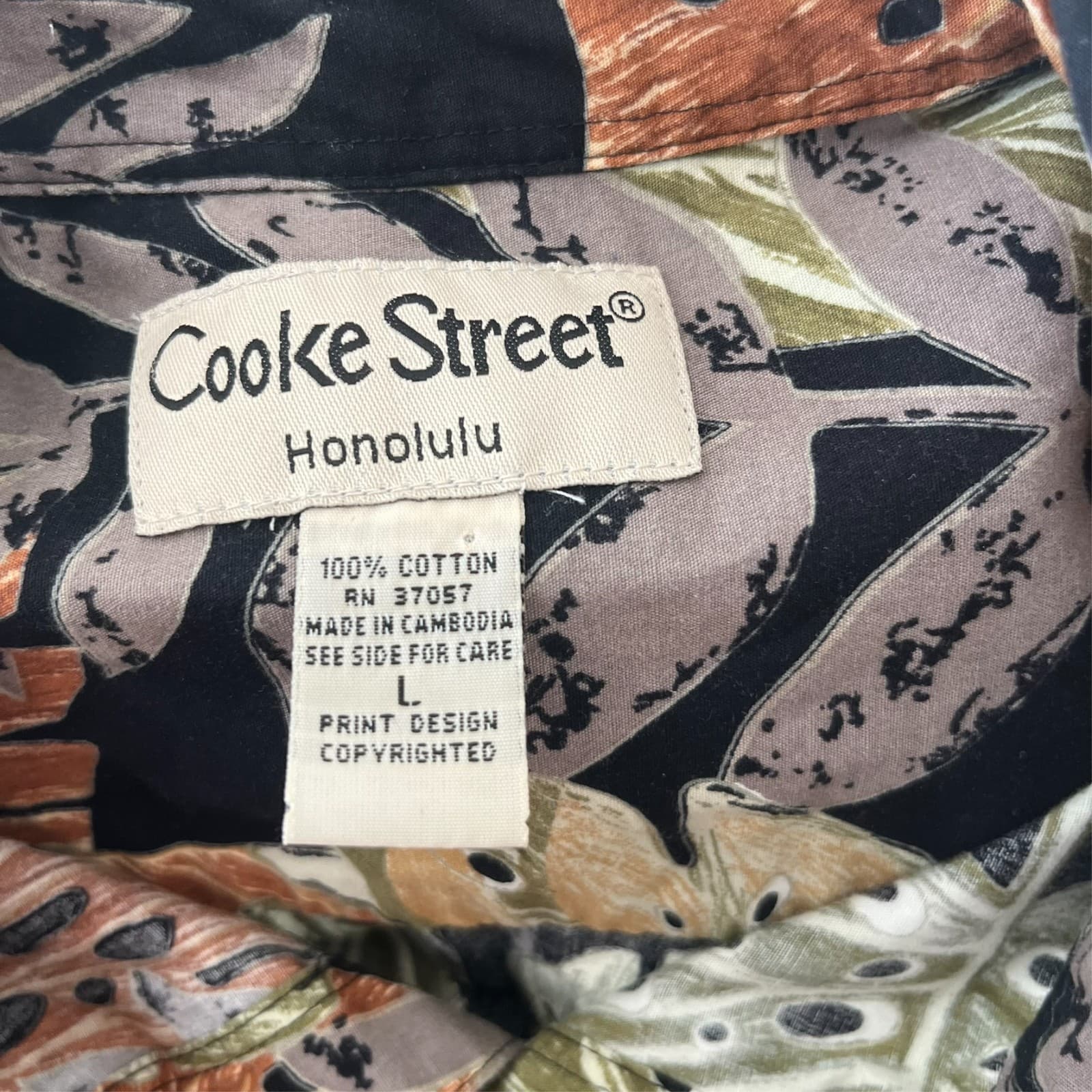 Cooke Street Mens Hawaiian Shirt LG Bold Monstera Leaf Bold Print Island Foliage - Thumbnail 4