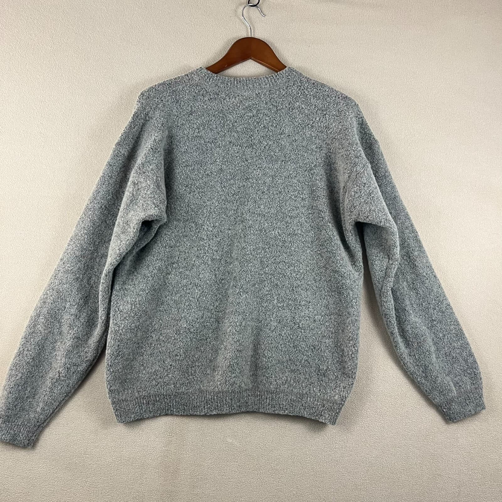 Bachrach Sweater Men's Size Large Grey Crew Neck Pullover Wool Blend Minimalist - Thumbnail 4