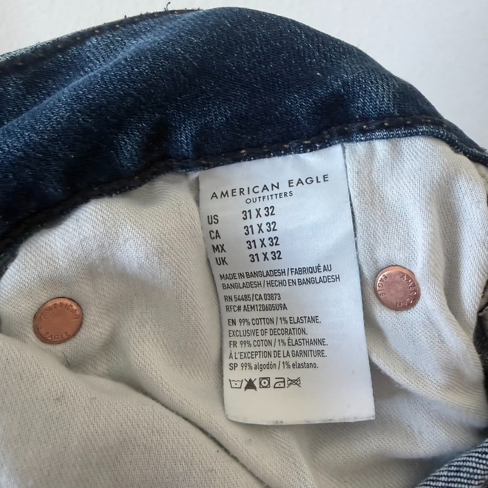 American Eagle Bootcut Jeans 31x32 Medium Wash 99% Cotton AE Denim Casual - Thumbnail 6
