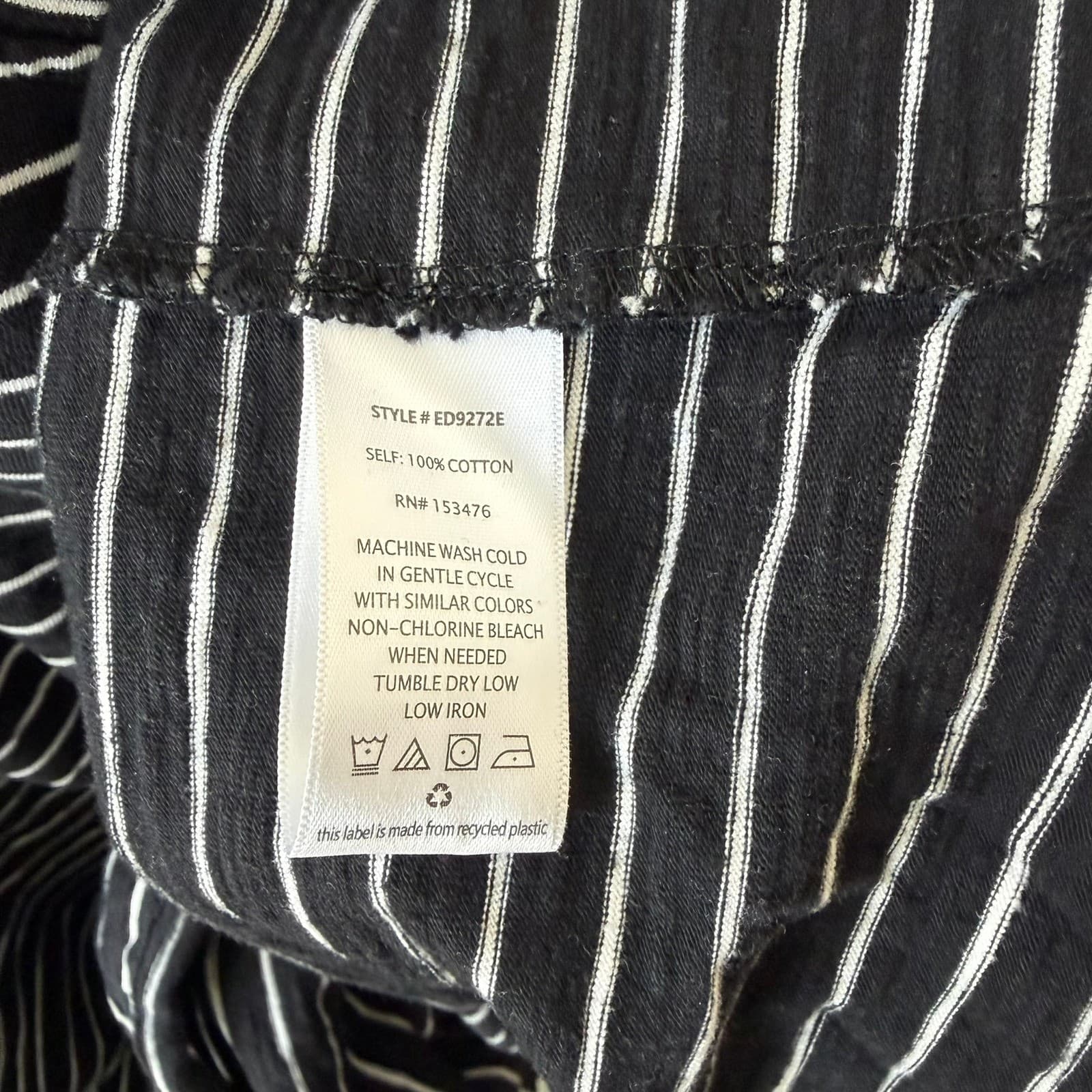Evereve Striped Shift Dress Womens Large Black White Cotton Sleeveless ED9272E - Thumbnail 5