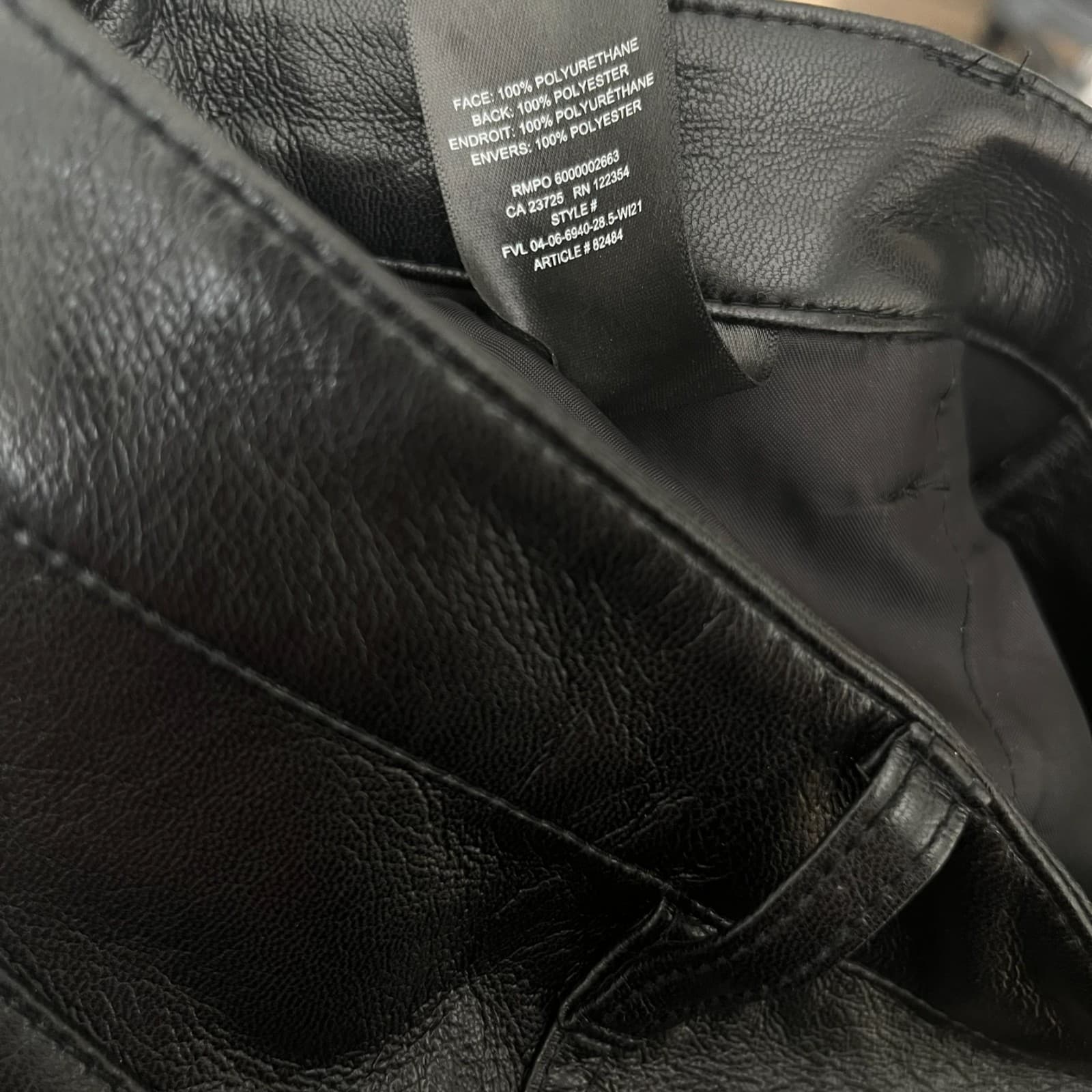 Wilfred Leather Pants Women's 0 Black 5-Pockets Flat Front Straight Leg Zip Fly - Thumbnail 5