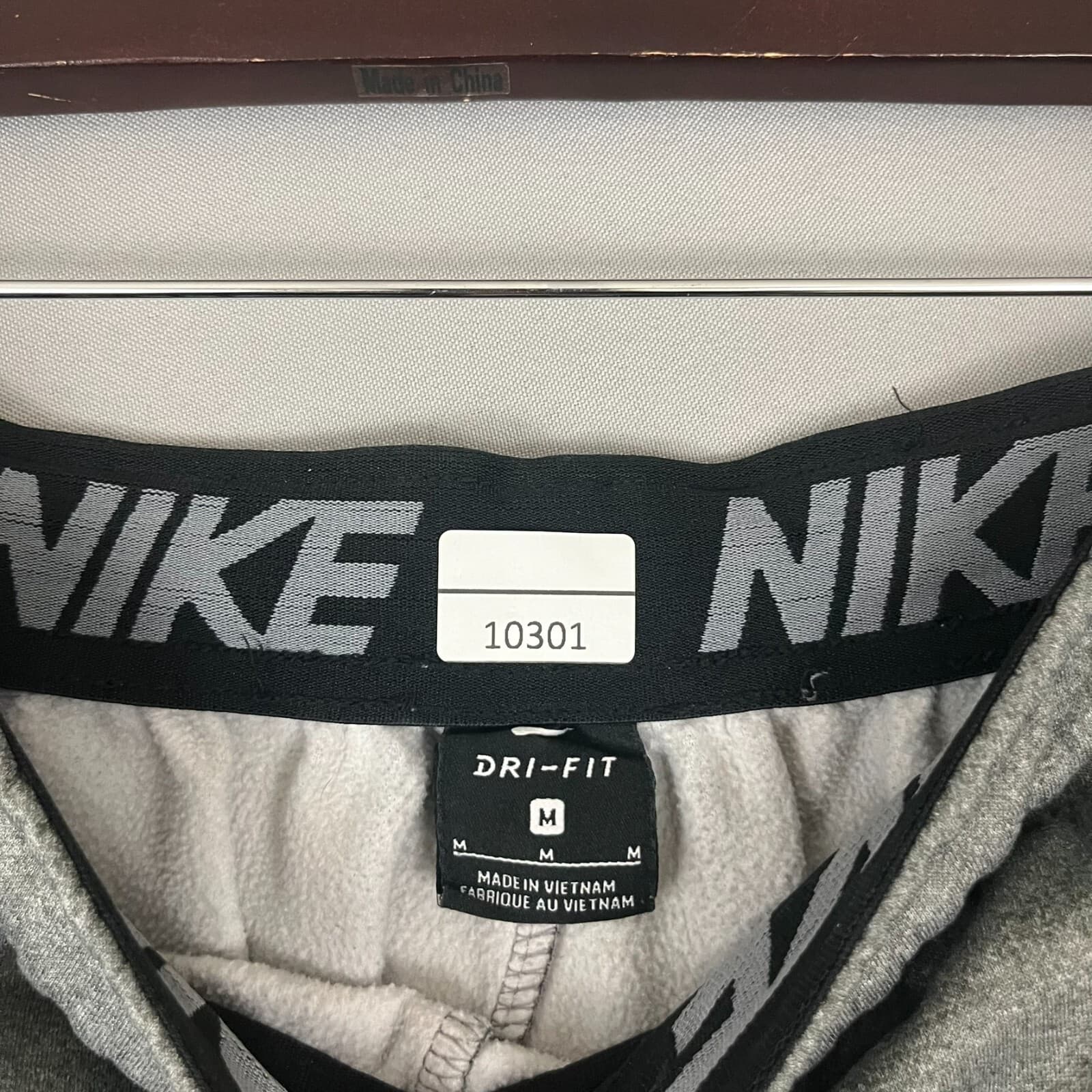 Nike Dri-Fit Sweatpants Men's Medium Heather Gray Fleece Lined Pockets Fitness - Thumbnail 4
