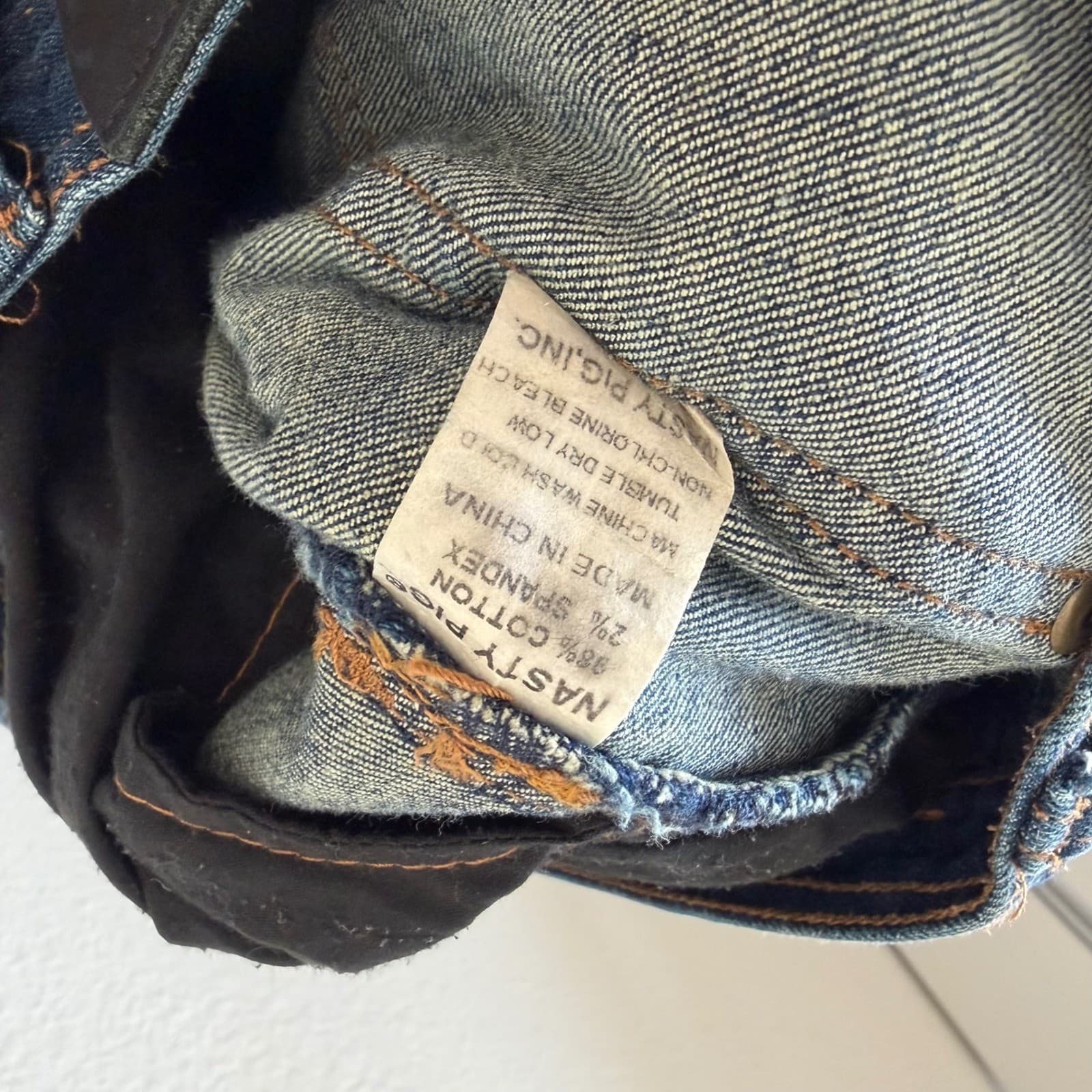 Nasty Pig Jeans Mens 31 Dark Wash Slim Straight Button Fly Stretch Denim Indigo - Thumbnail 5