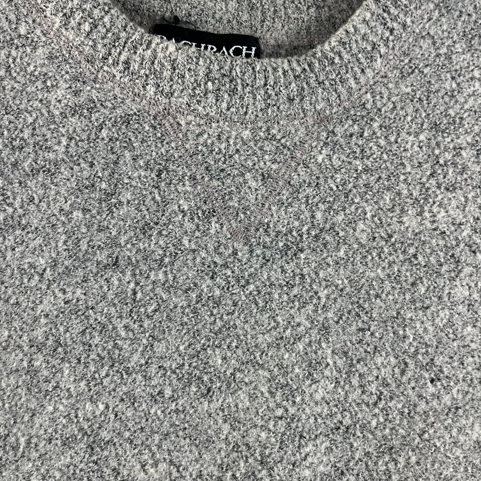 Bachrach Sweater Men's Size Large Grey Crew Neck Pullover Wool Blend Minimalist - Thumbnail 3