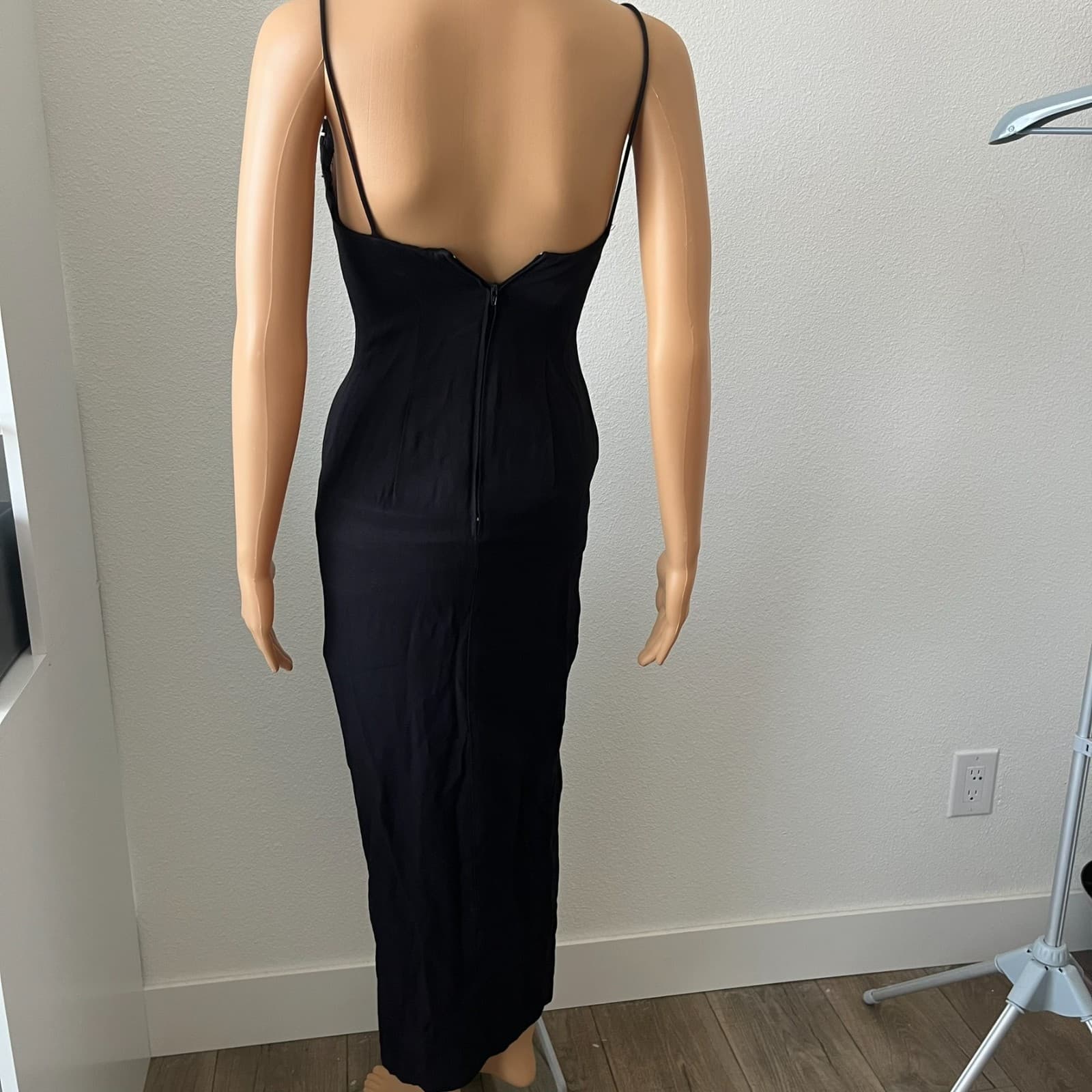 Vintage Jessica Mcclintock Gunne Sax Maxi Dress Womens 5/6 Black Peals Formal - Thumbnail 3