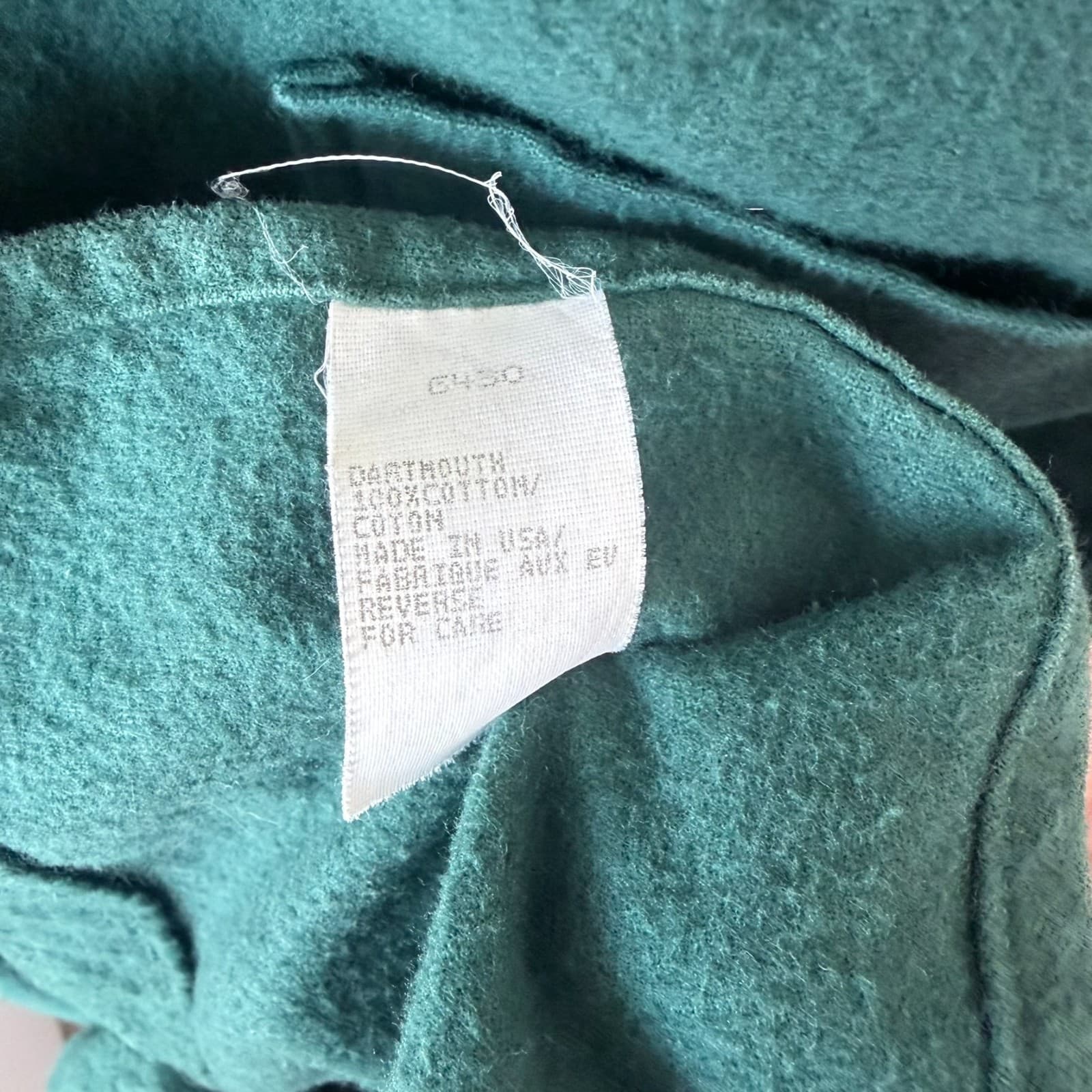 Vtg Woolrich Dartmout Shirt Mens Large Green Long Sleeve Button Down USA MADE - Thumbnail 3