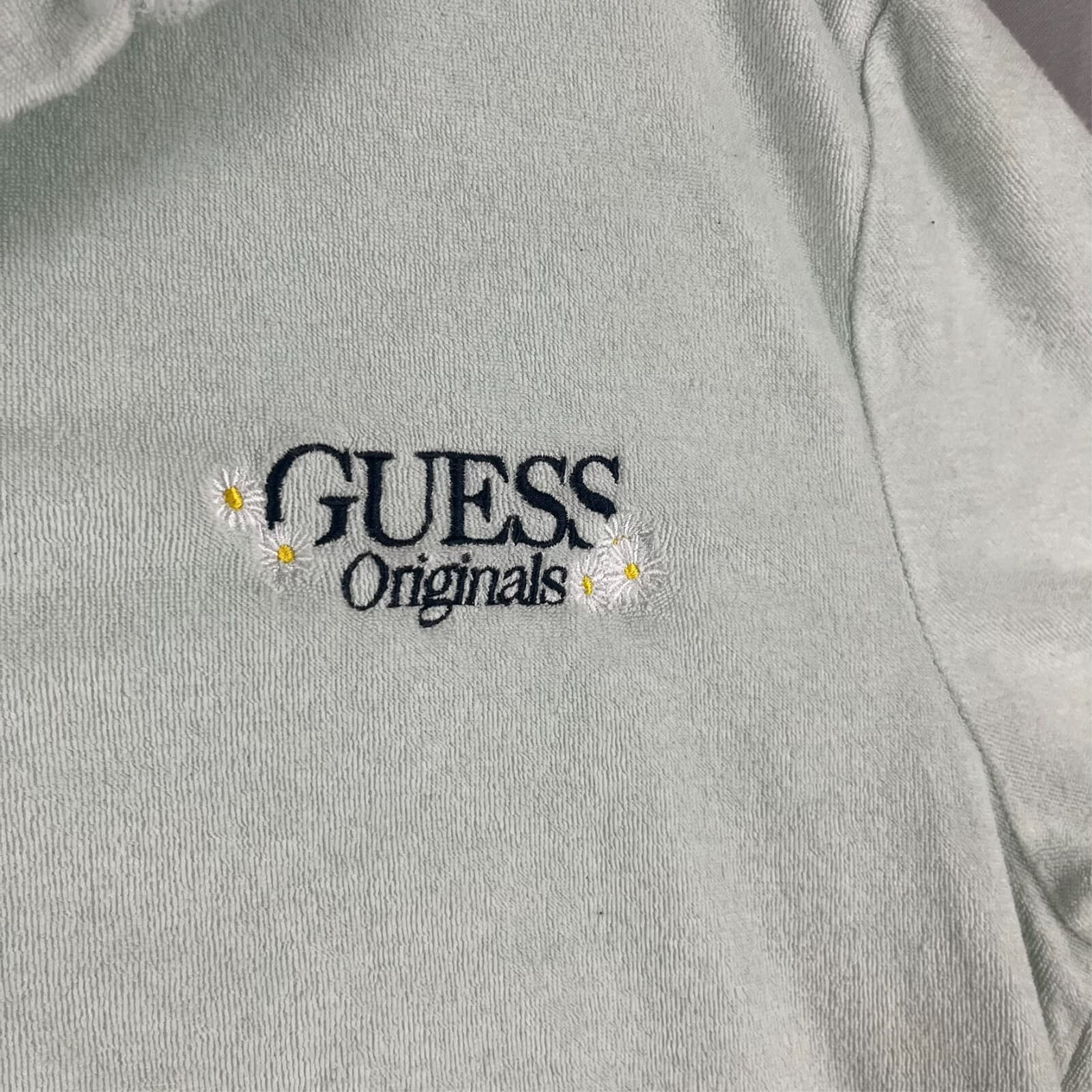 GUESS Women's Polo Shirt Size S/P Teal Green Terry Cloth Gym Sports Golf Running - Thumbnail 2
