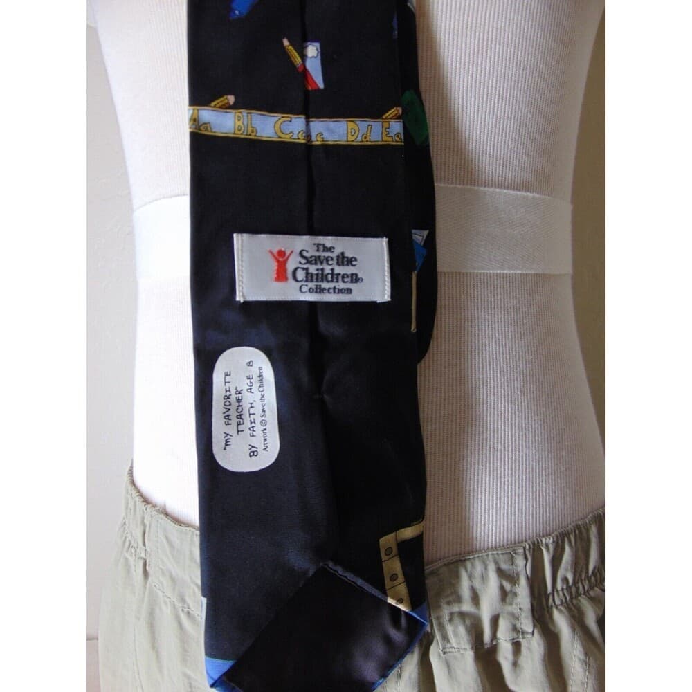 Teacher Appreciation Gift Save The Children My Favorite Teacher Novelty Neck Tie - Thumbnail 3