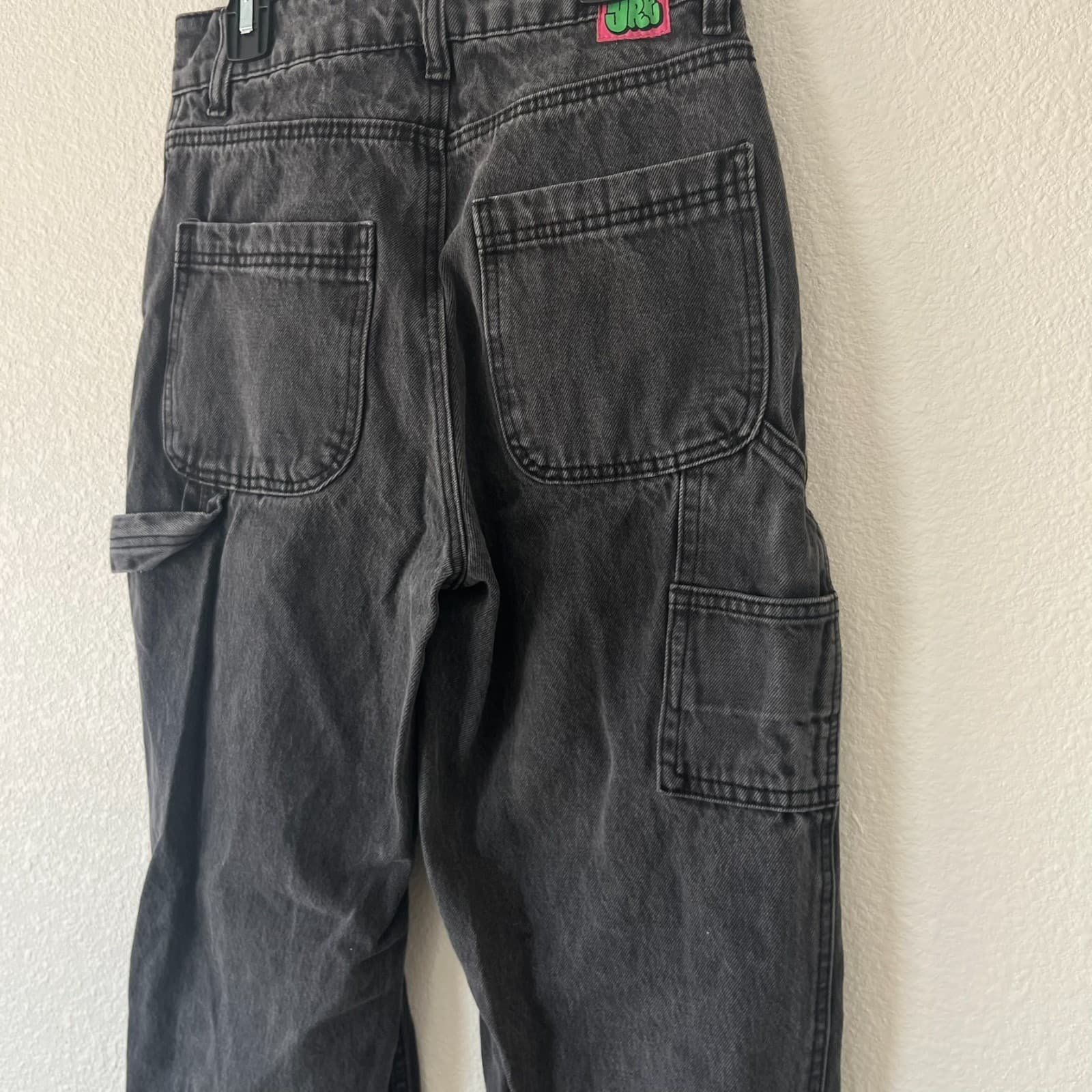 Empyre Tori Baggy Skater Cargo Jeans Women 0 Black Cotton 5-Pockets Straight Leg - Thumbnail 4