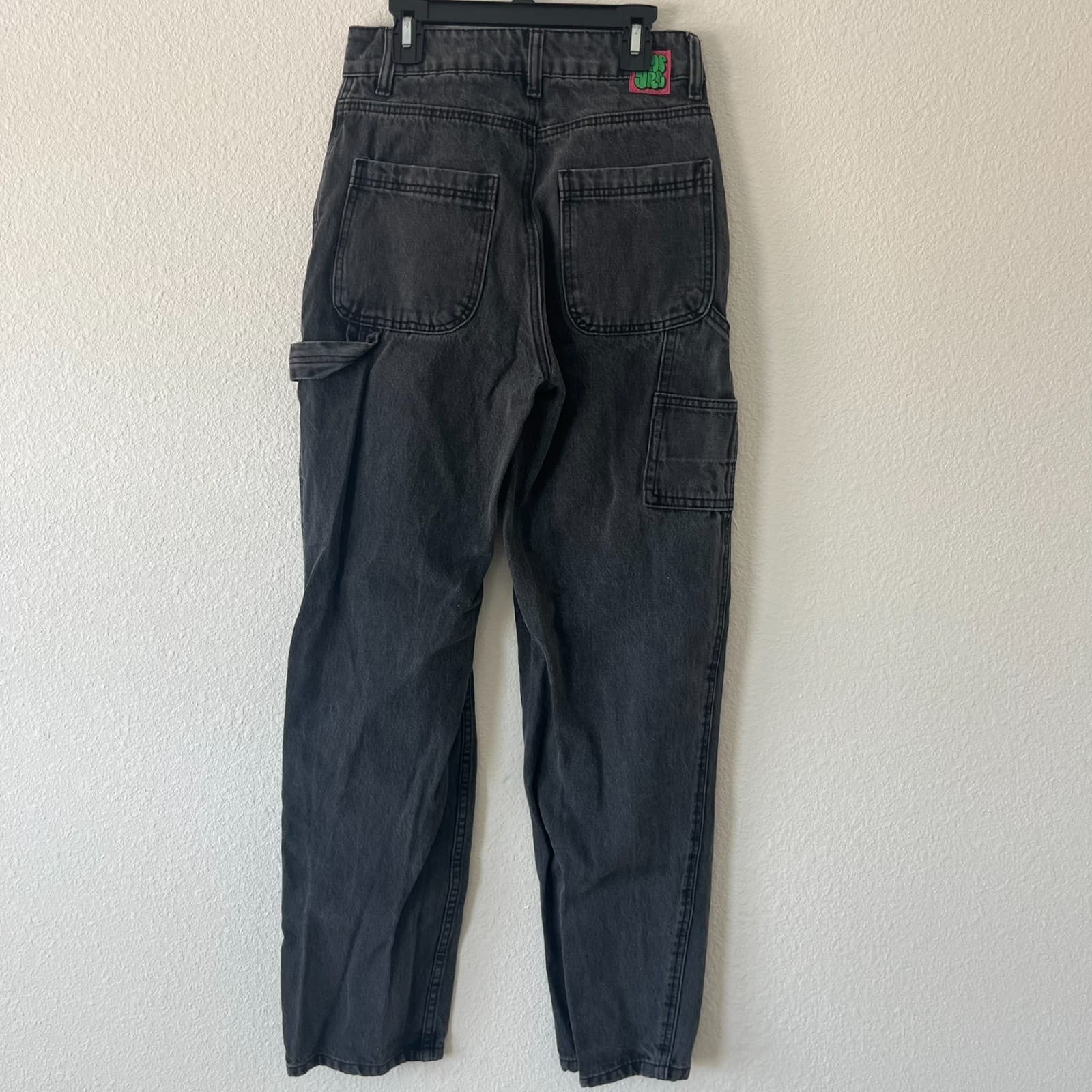 Empyre Tori Baggy Skater Cargo Jeans Women 0 Black Cotton 5-Pockets Straight Leg - Thumbnail 3
