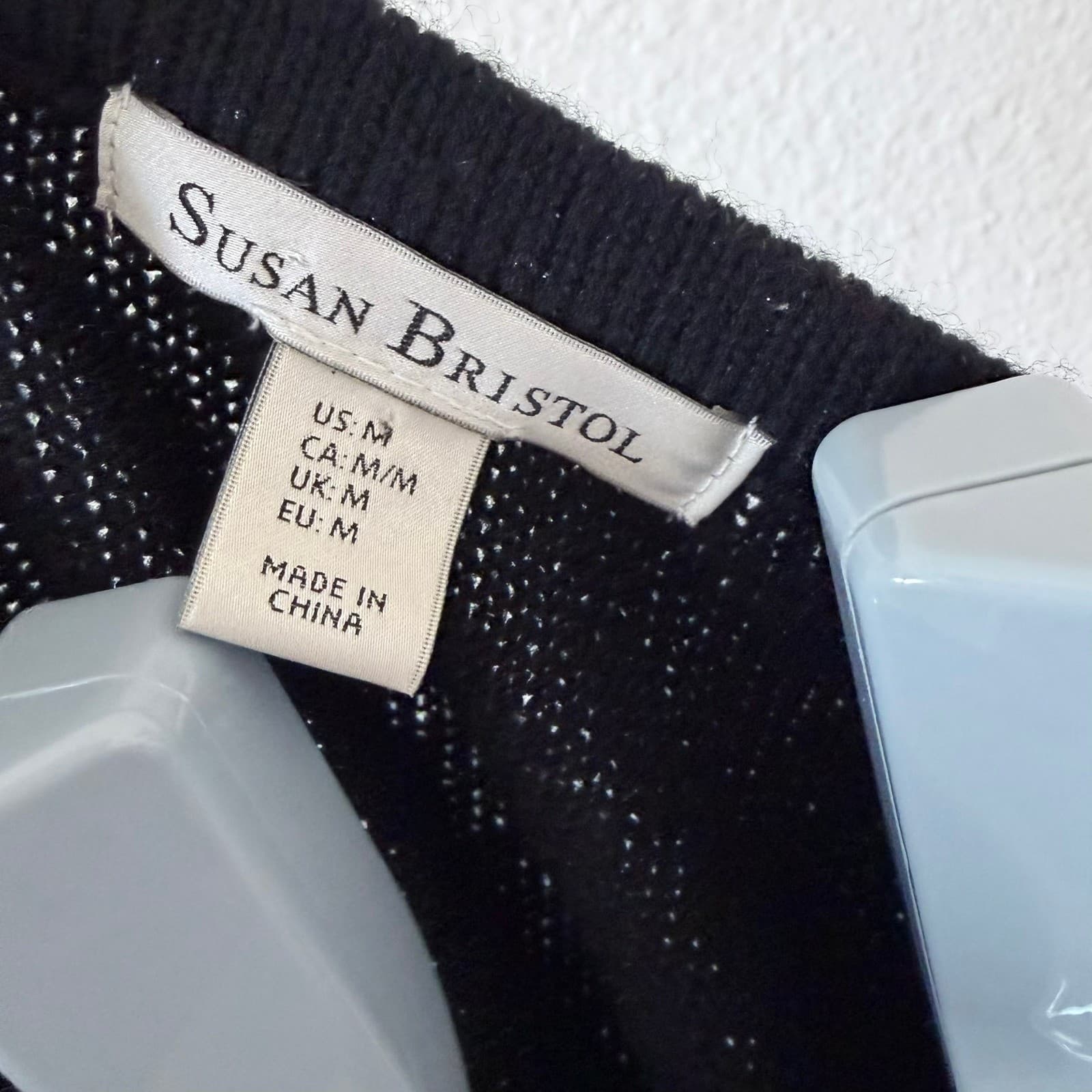 Susan Bristol Womens Christmas Cardinal Poinsettia Vest Black Sz M Vtg Granny - Thumbnail 4