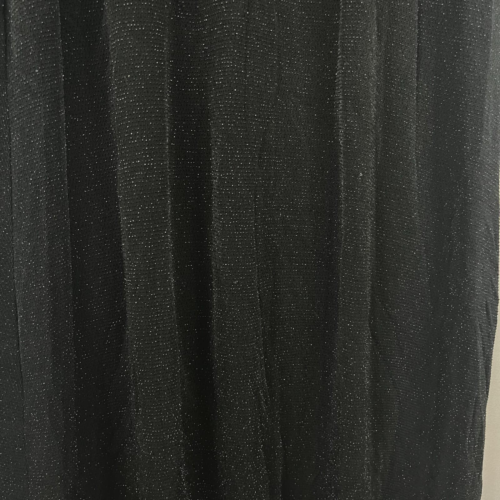 VTG Alex Evenings Maxi Gown Women's 10 Black Red Floral Glitter Sparkles V-Neck - Thumbnail 7