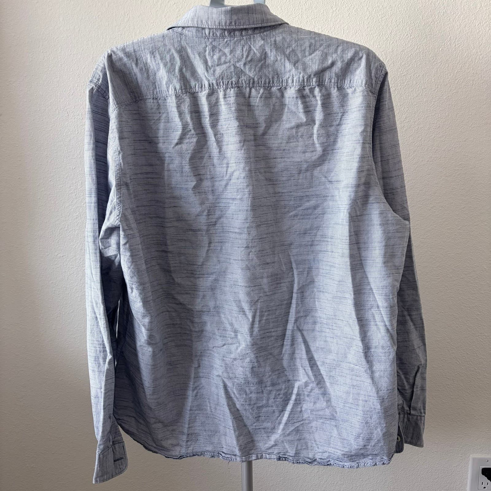 Timberland Mens XXL Slim Fit Long Sleeve Button Up Shirt Blue Stripe TB0A2DAG - Thumbnail 3