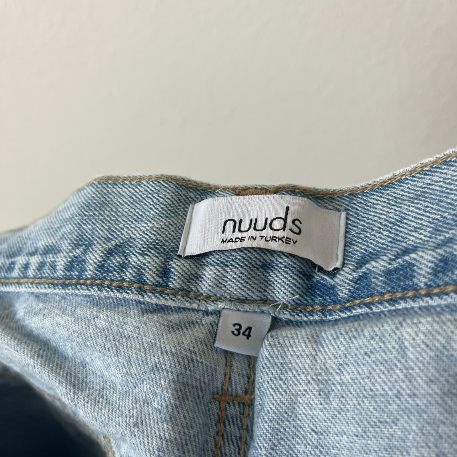 Nuuds Baggy Jeans Women's 34 Blue Denim Cotton Distressed Thrashed Frayed Hem - Thumbnail 5