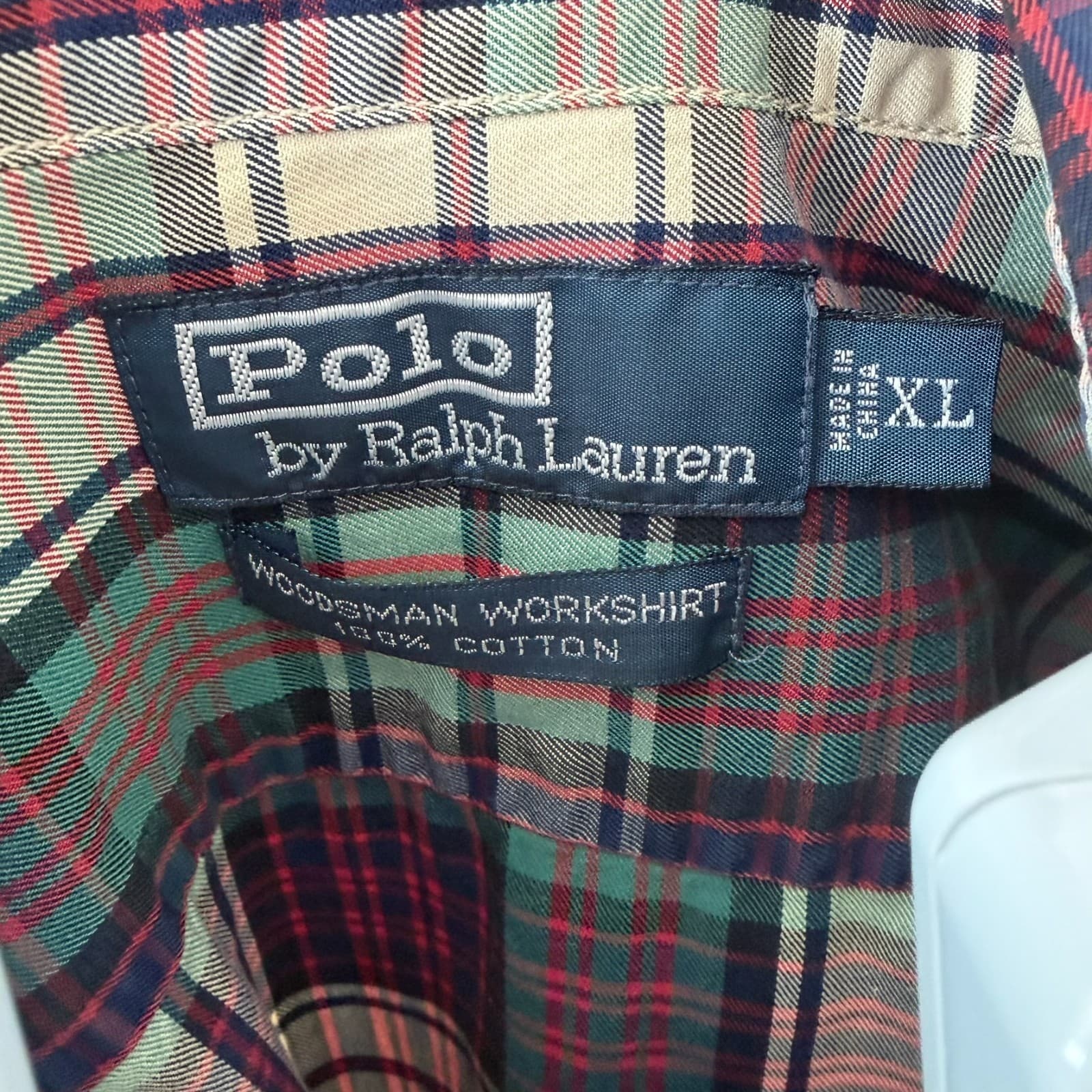 Polo Ralph Lauren Woodsman Work Shirt XL Plaid Flannel Button Up Heritage Preppy - Thumbnail 2