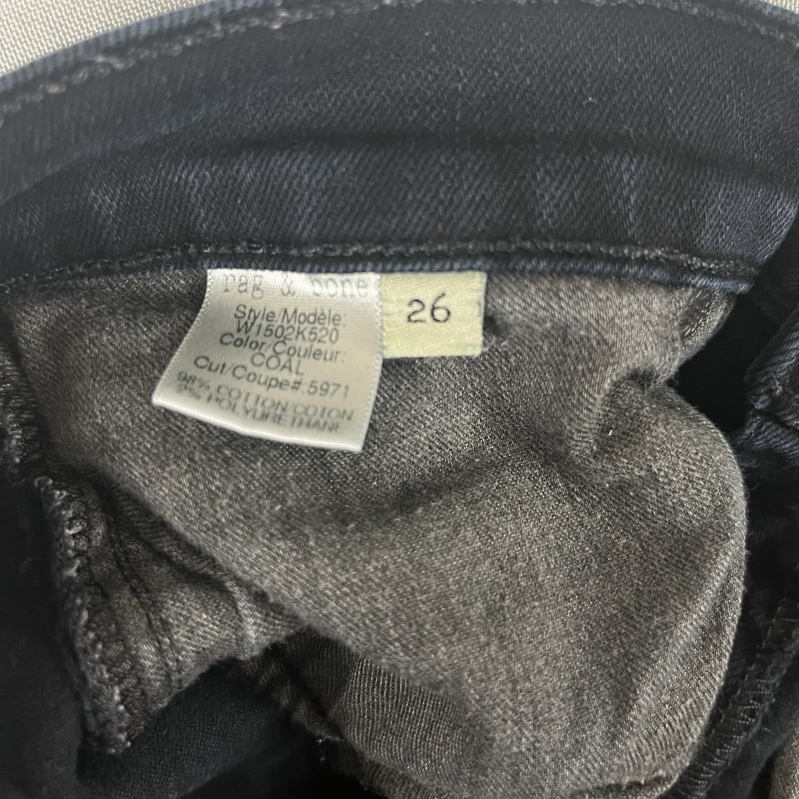 Rag & Bone Jeans Women’s Black Skinny Stretch in Coal W1502K520 Sz 26 Goth Skate - Thumbnail 6
