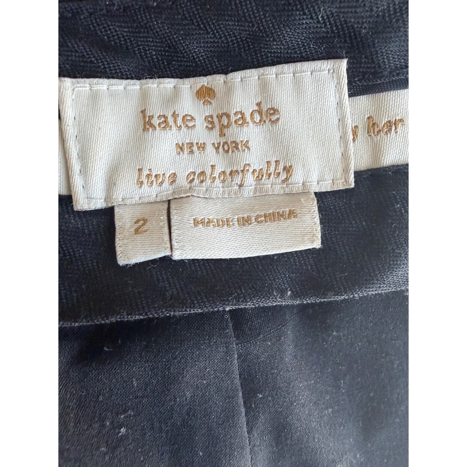 Kate Spade Trousers Women Size 2 Black Gold Stud Button Straight Leg Pants - Thumbnail 6