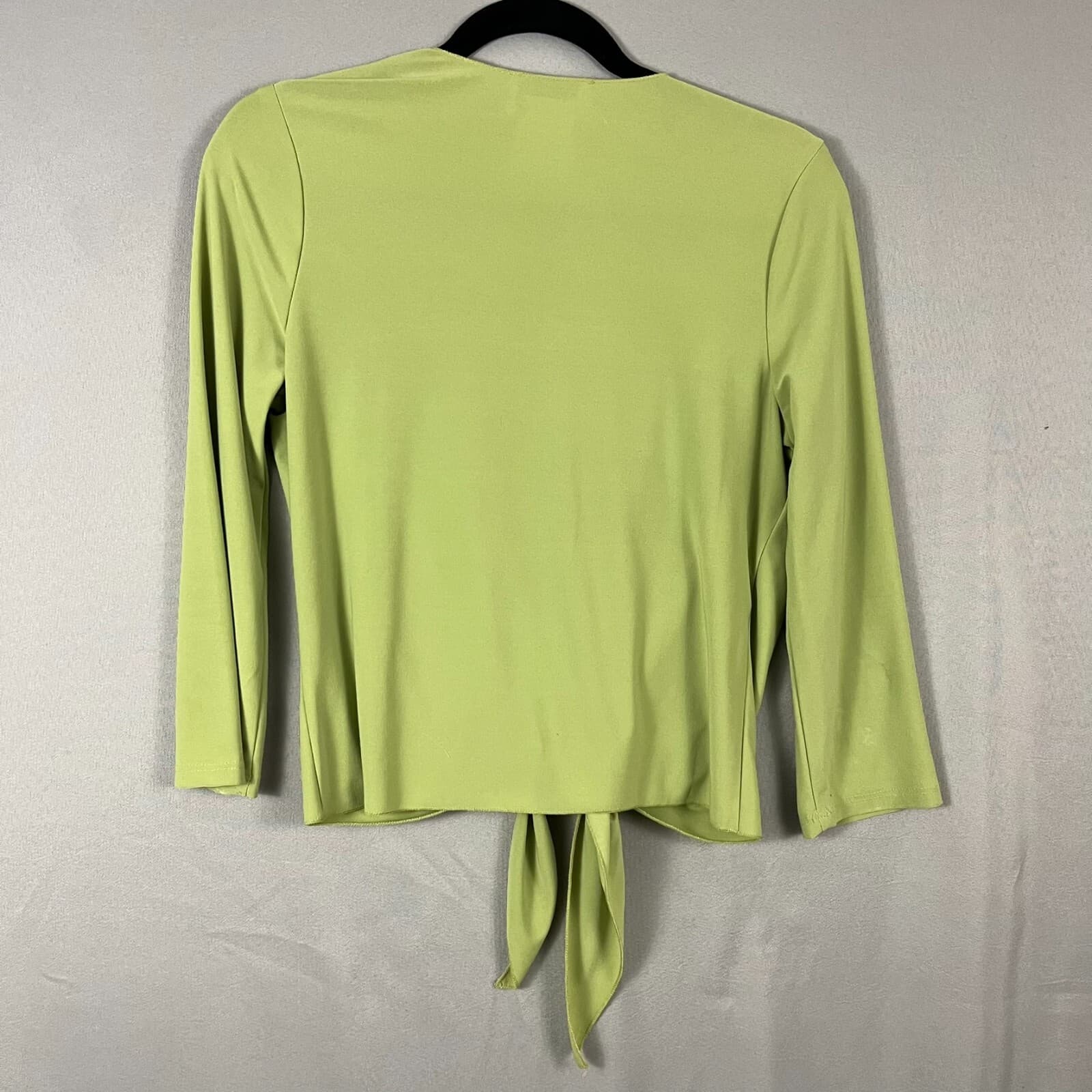 Vintage Key Lime Green Womens Sleeveless Twist Front Top Made USA Small Y2K 2000 - Thumbnail 3