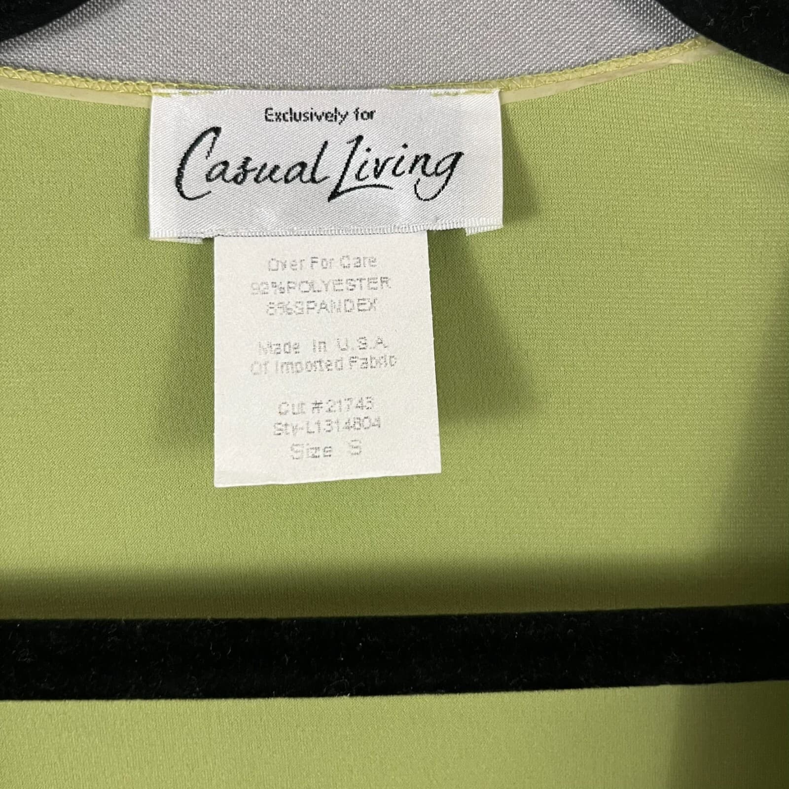 Vintage Key Lime Green Womens Sleeveless Twist Front Top Made USA Small Y2K 2000 - Thumbnail 2