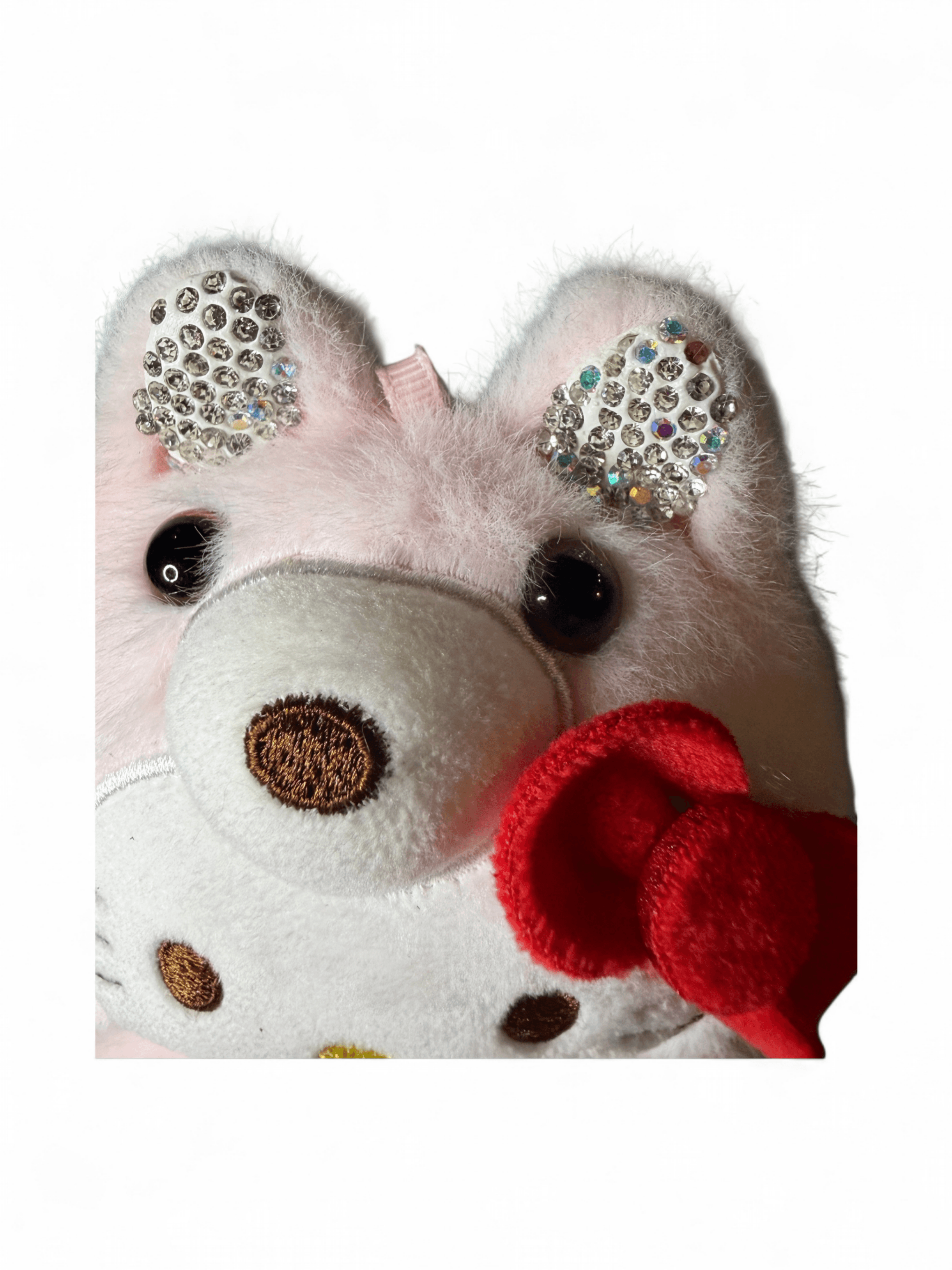 Hello Kitty Pink Plush with Rhinestone Ears and Red Bow - Thumbnail 2