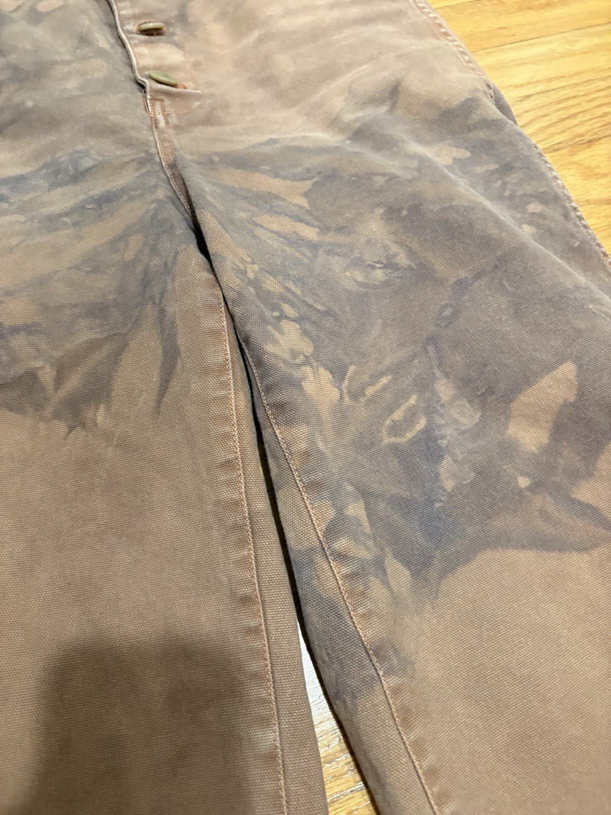 Madewell Tie Dye Jeans Brown Mauve 29 Wide Leg Ankle High-waist Button-fly - Thumbnail 3