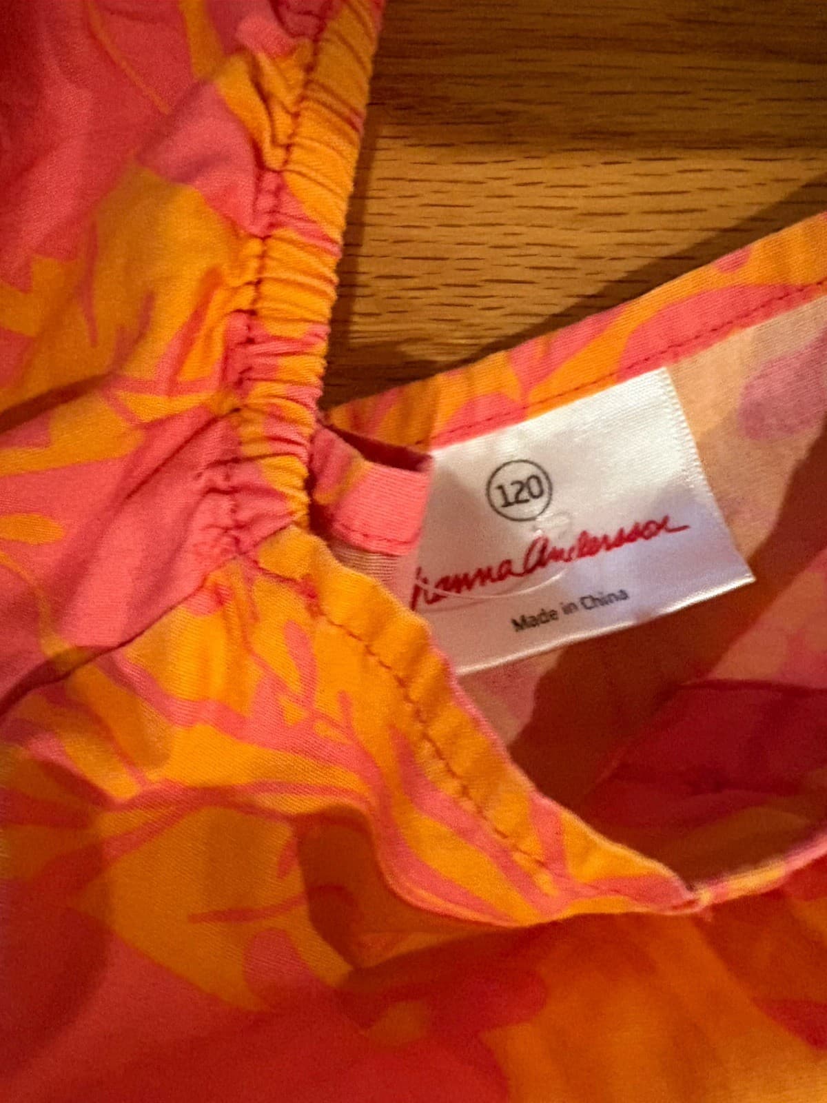 hanna andersson Girl Dress Floral Orange Pink 120 6 7 Summer Sundress NWOT New - Thumbnail 2