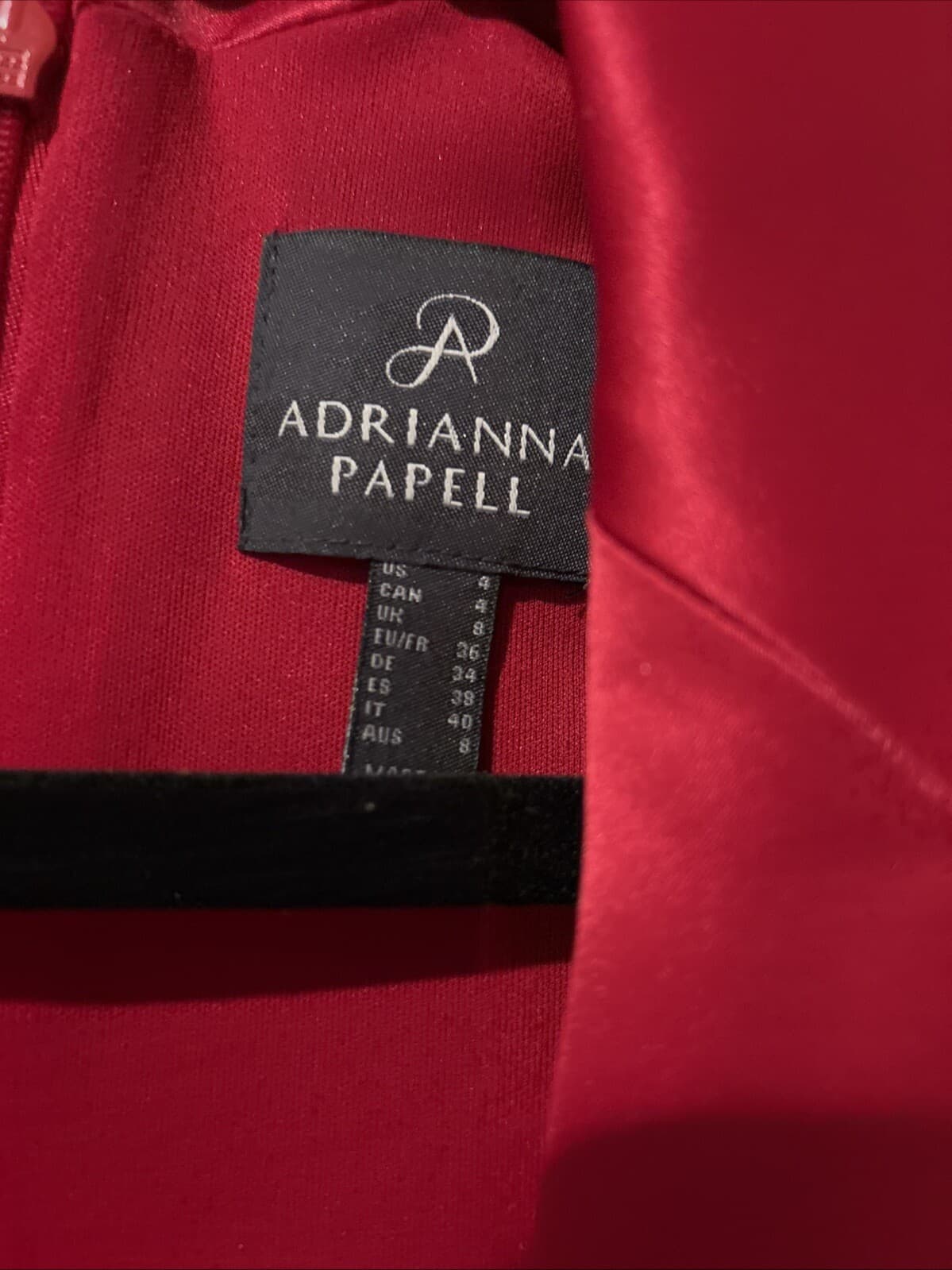 Adrianna Papell Womens Knit Crepe Tuxedo Jumpsuit Red 4 Long-sleeve WORN ONCE - Thumbnail 6