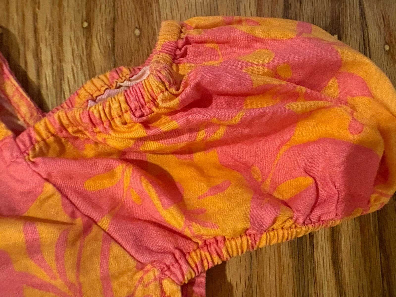 hanna andersson Girl Dress Floral Orange Pink 120 6 7 Summer Sundress NWOT New - Thumbnail 3