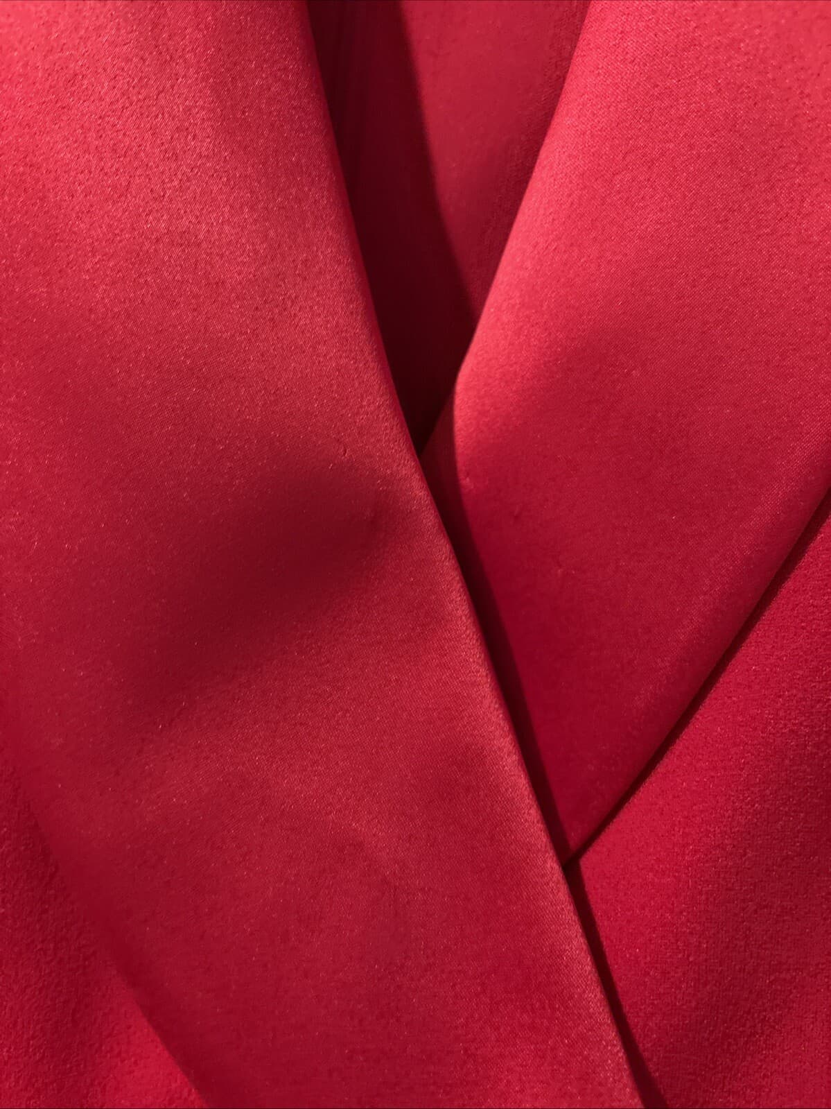 Adrianna Papell Womens Knit Crepe Tuxedo Jumpsuit Red 4 Long-sleeve WORN ONCE - Thumbnail 5
