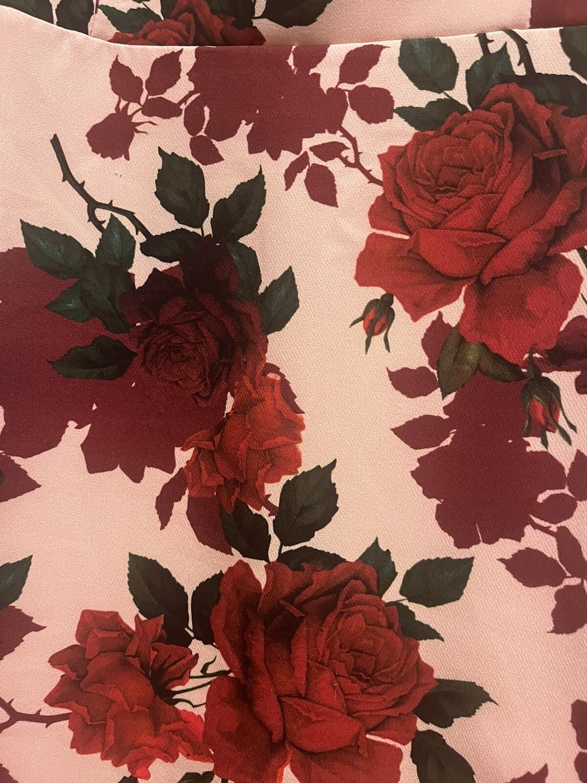 True Violet Cocktail Spaghetti Strap Dress Rose Floral UK 12 Pink Red US 6 8 M - Thumbnail 3