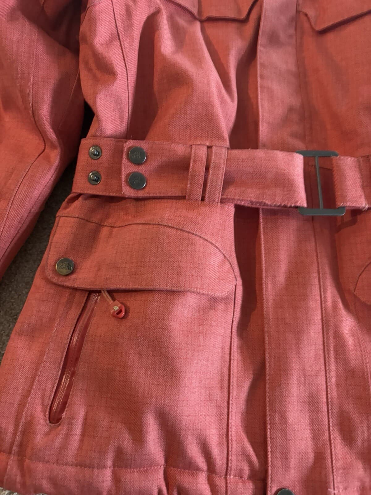 North Face hyVent Jacket Parka Women’s Small S Coral Orange Belted 600 Hood Ski - Thumbnail 10