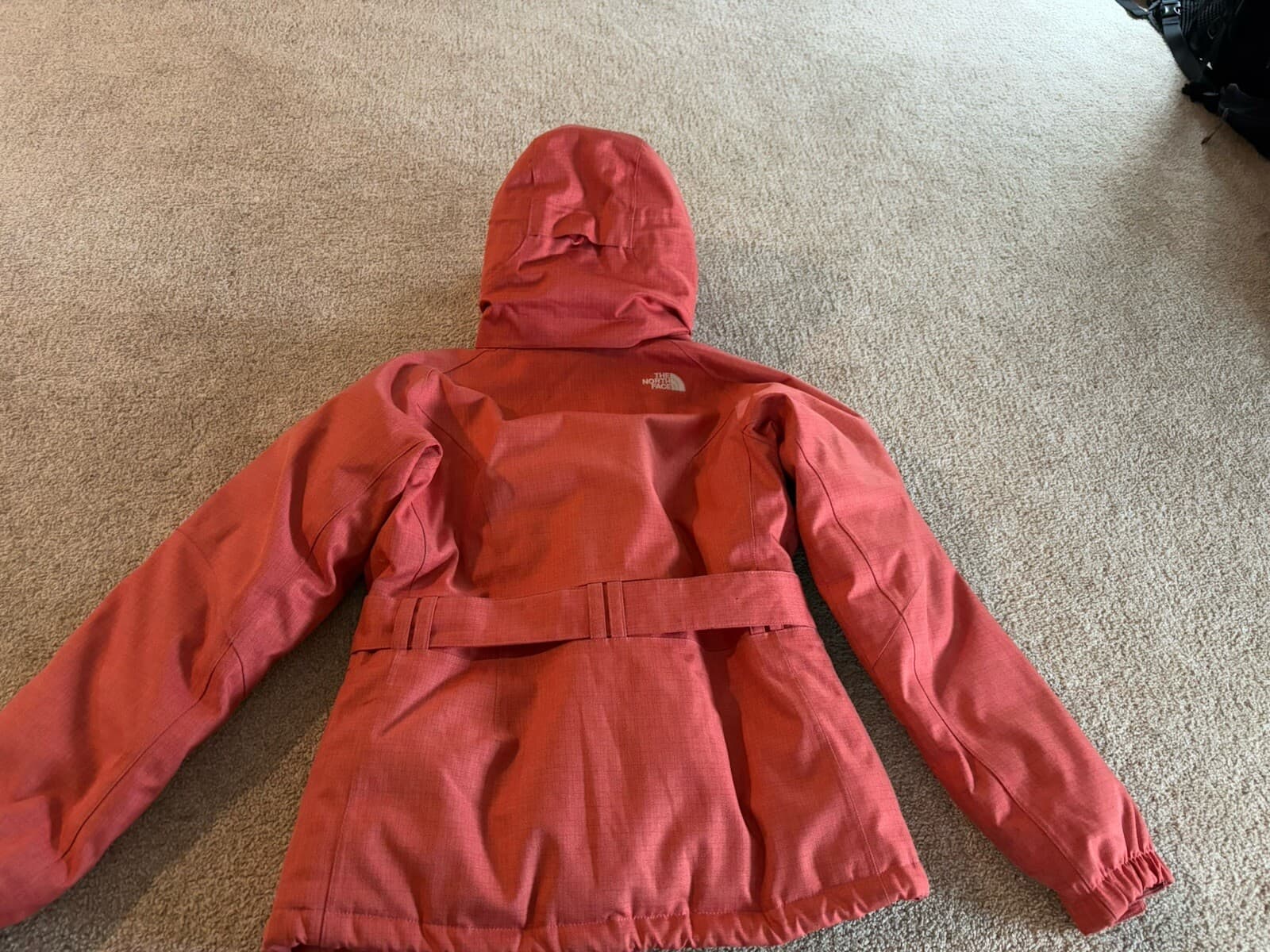 North Face hyVent Jacket Parka Women’s Small S Coral Orange Belted 600 Hood Ski - Thumbnail 7