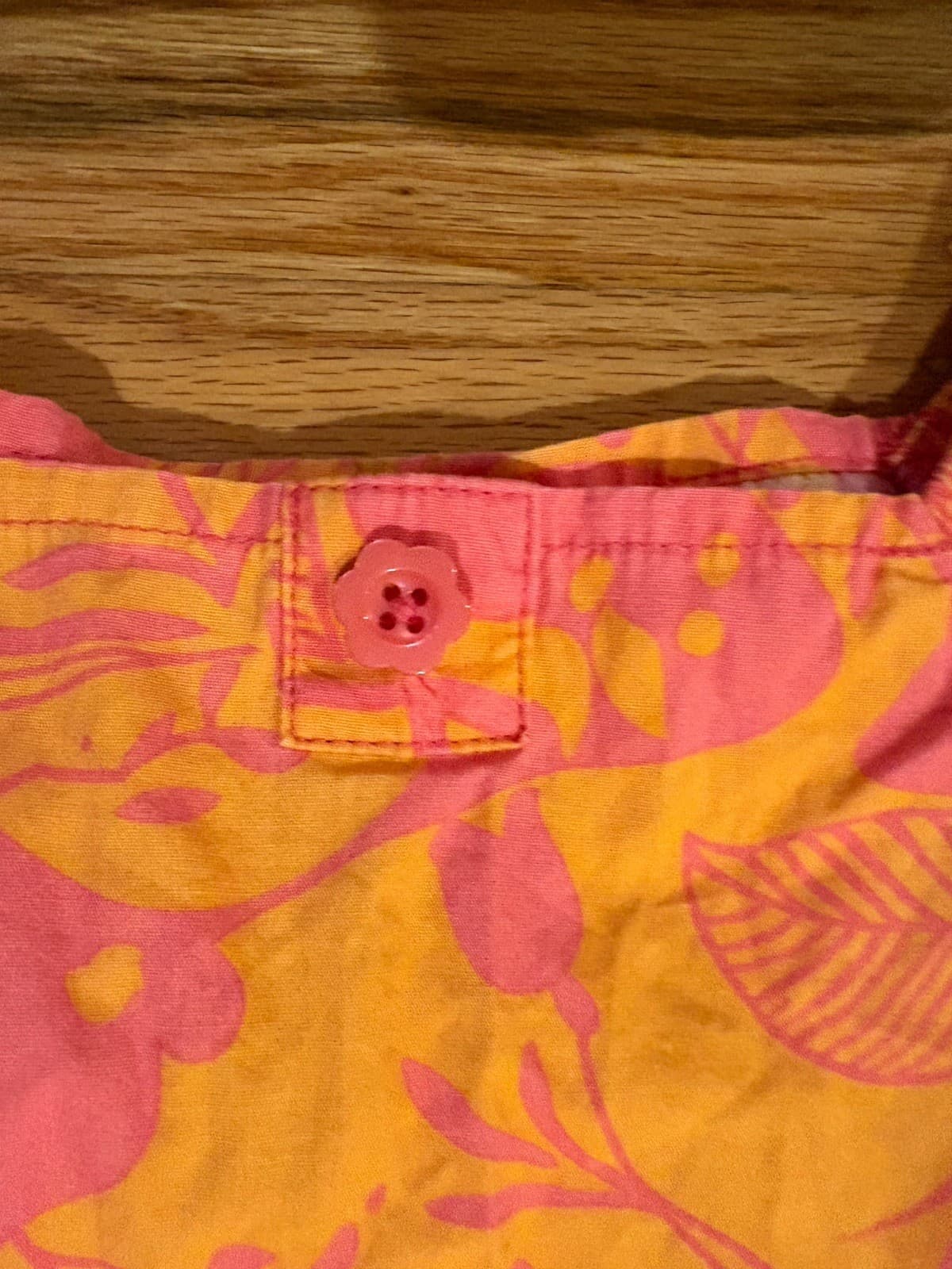 hanna andersson Girl Dress Floral Orange Pink 120 6 7 Summer Sundress NWOT New - Thumbnail 4