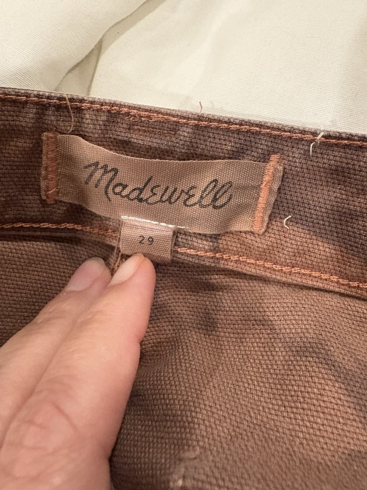 Madewell Tie Dye Jeans Brown Mauve 29 Wide Leg Ankle High-waist Button-fly - Thumbnail 2
