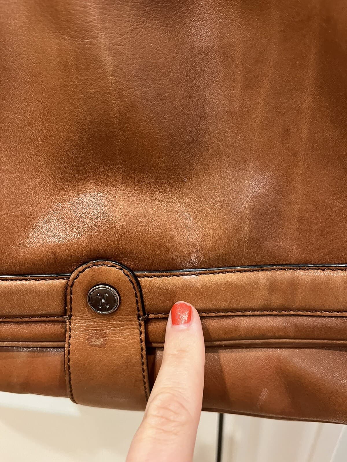 Cole Haan tan cognac brown tote shoulder bag purse - Thumbnail 3