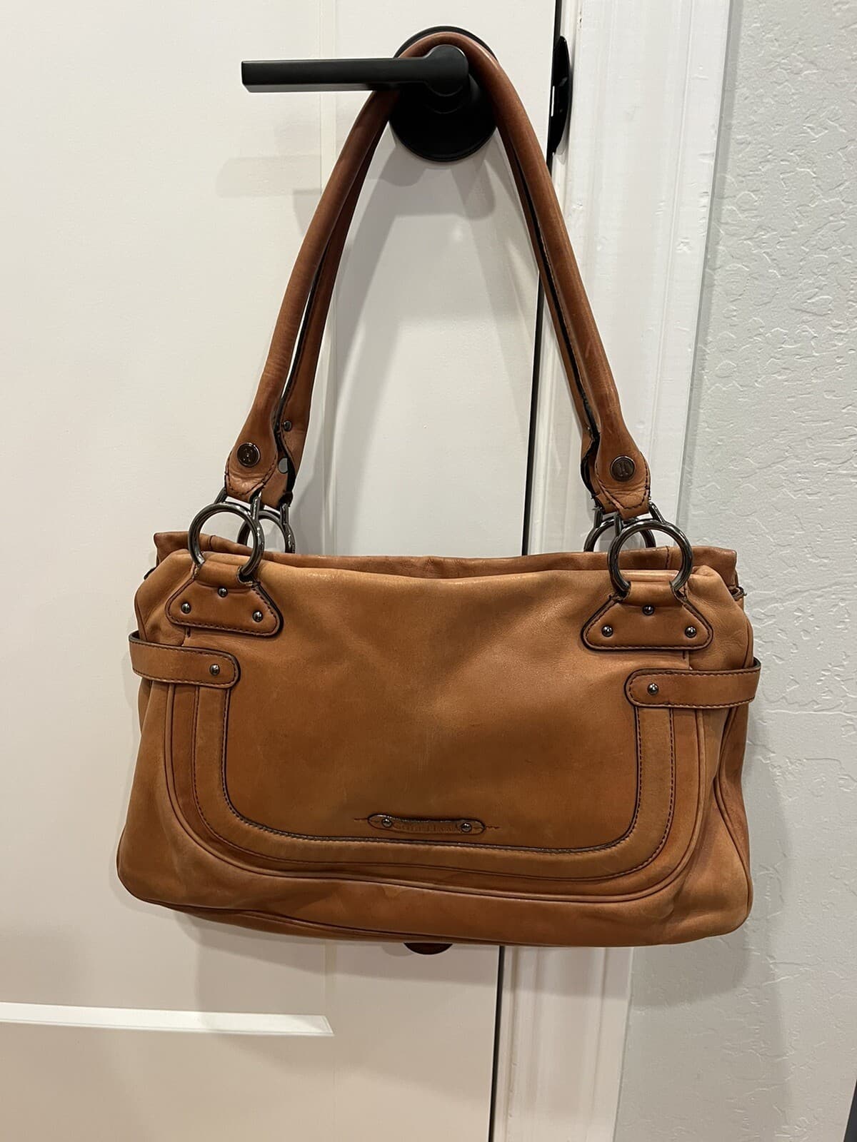 Cole Haan tan cognac brown tote shoulder bag purse - Thumbnail 4