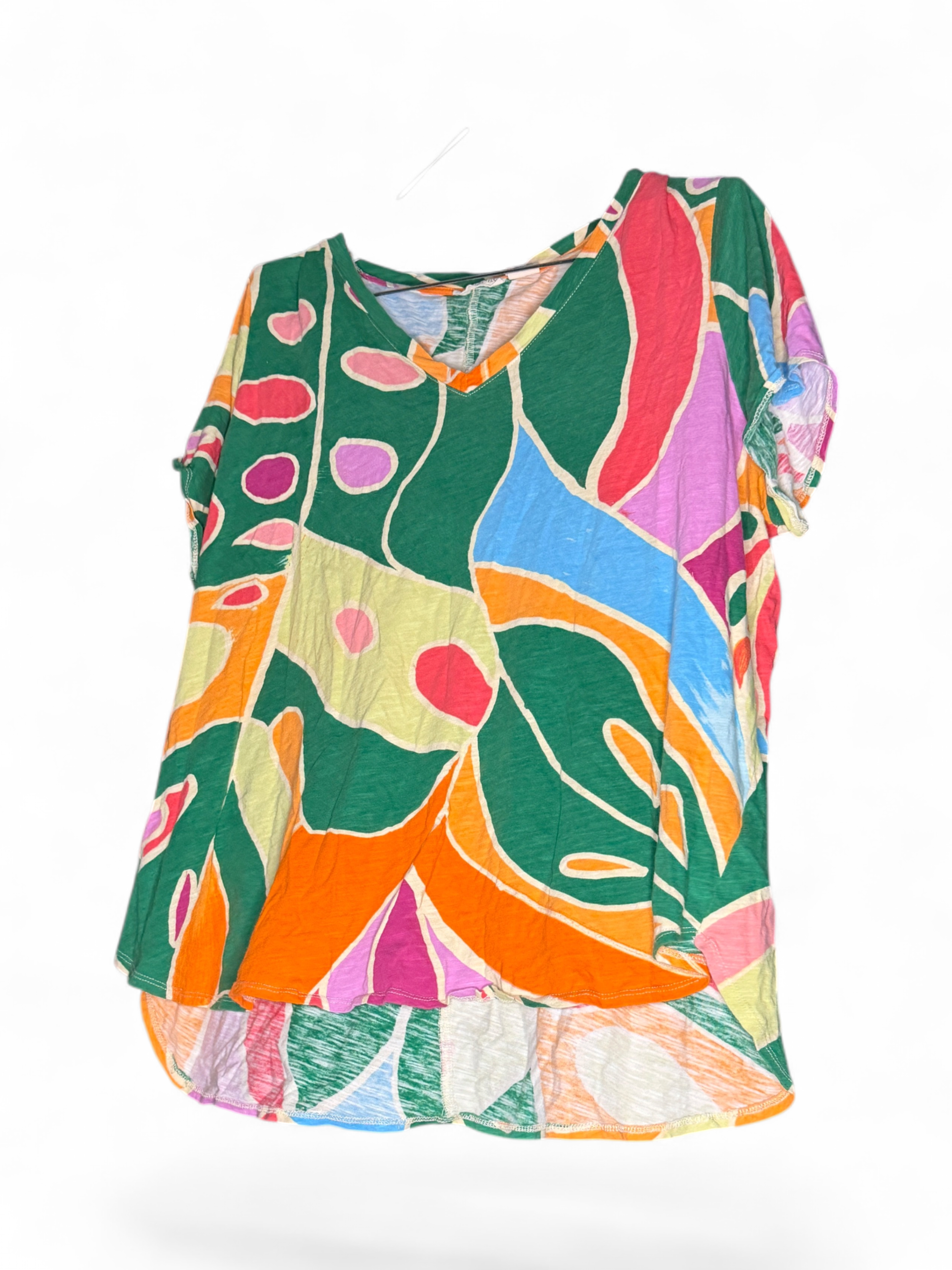 Christian Siriano Multicolor Abstract Cotton Blouse