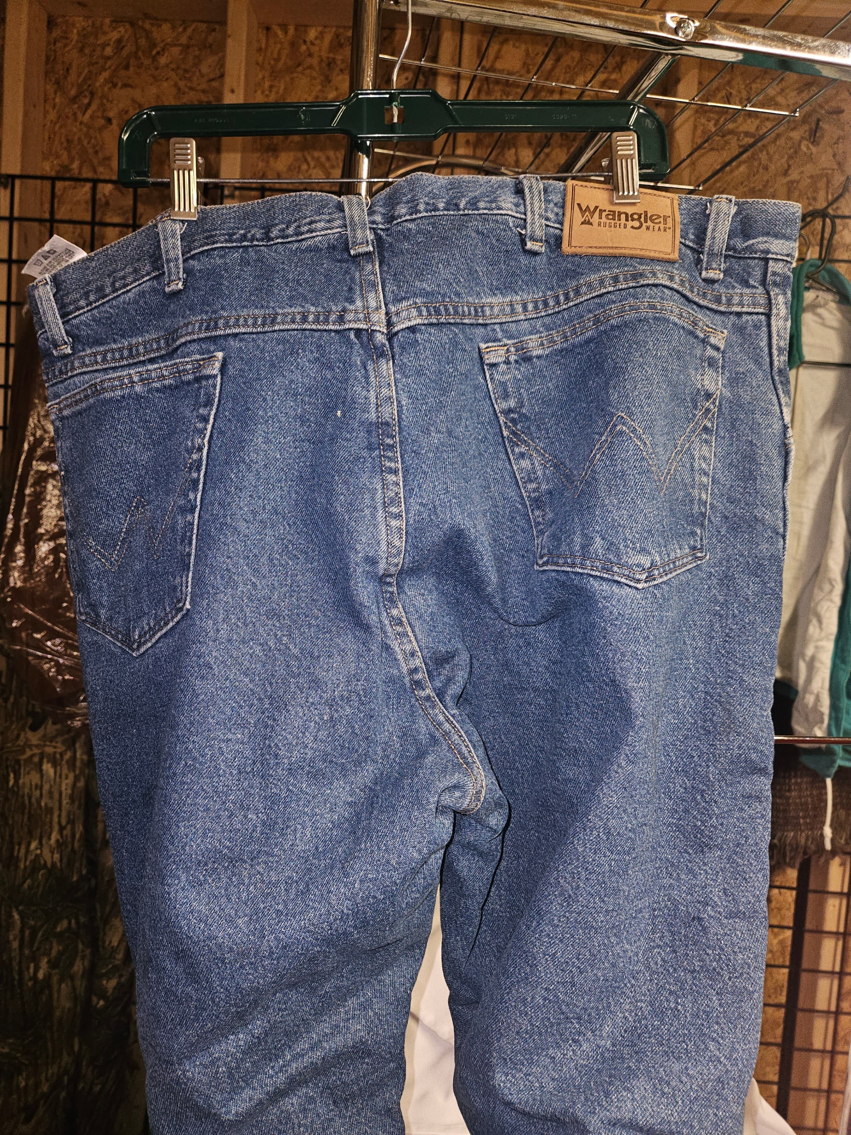 Men's Blue Denim Jeans with Red Lining - Thumbnail 2