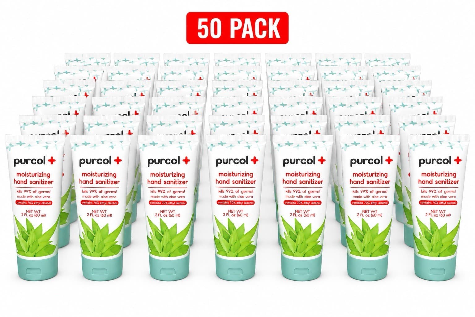 Bulk Hand Sanitizer 50 Pack 2 oz Workplace Office School Supply Travel Size - Thumbnail 2