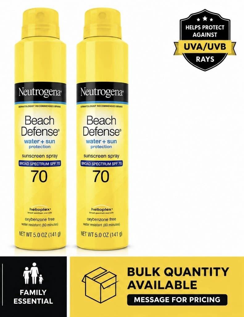 2 New Neutrogena SPF 70 Beach Defense Sunscreen Spray Lotion (5 Oz.) - Thumbnail 4
