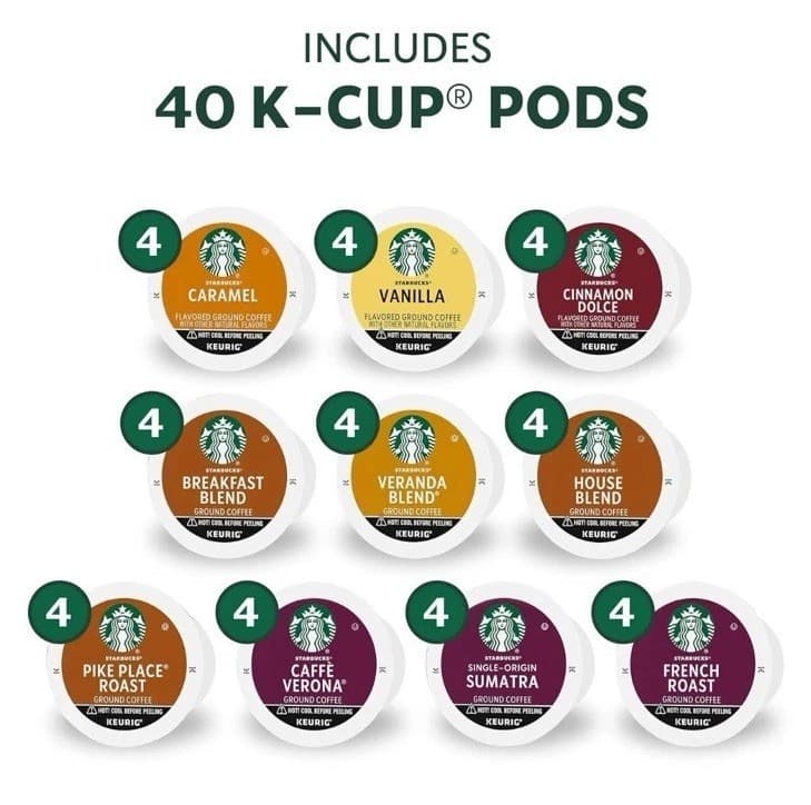 Starbucks K Cup Coffee Pods Variety Pack-40 Ct-For Kuerig Brewers- New & Sealed - Thumbnail 2