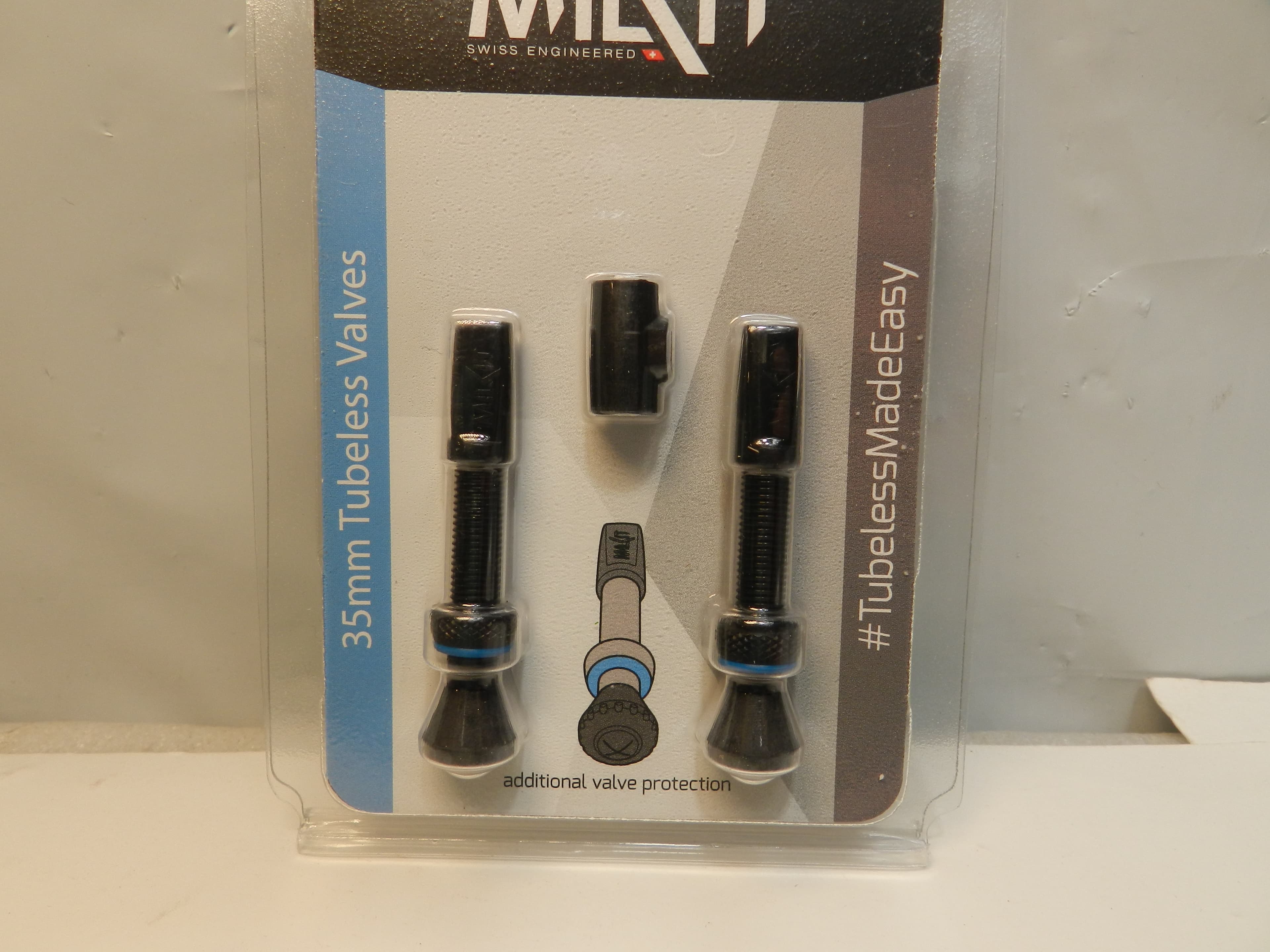 milKit Tubeless UST Valves 1 Pair 35mm Tubeless Valves (P21K) - Thumbnail 2