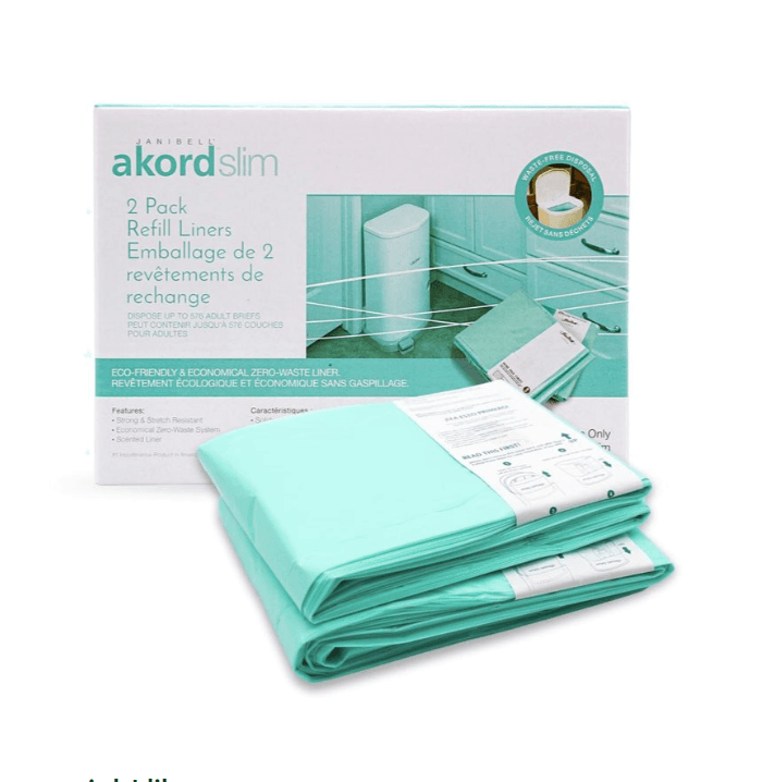 Janibell Akord Slim Adult Diaper Pail Refill Liners 2Ct Fits Akord 280 Slim P17K - Thumbnail 3