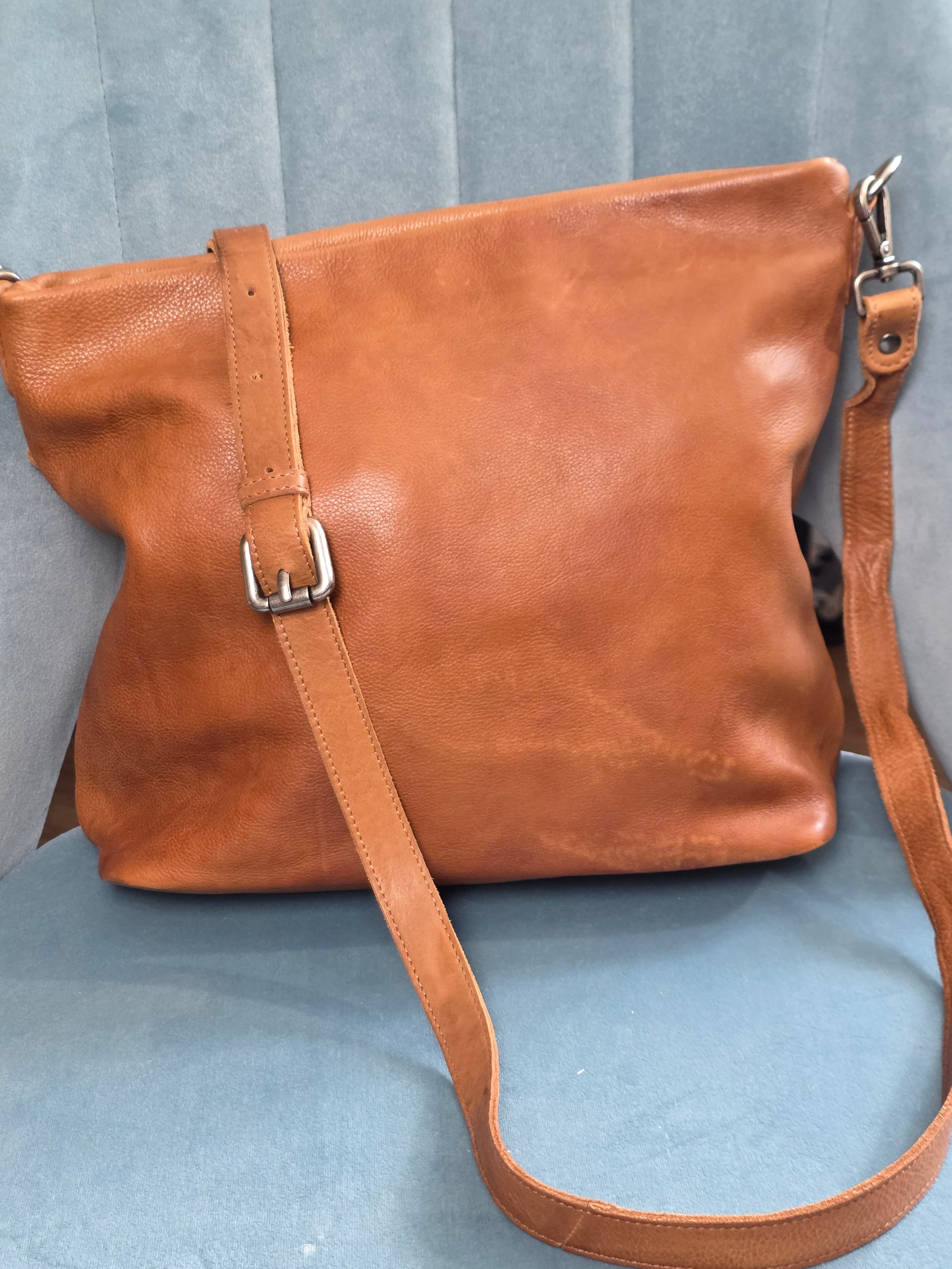 Latico Tan Genuine Leather Crossbody Bag