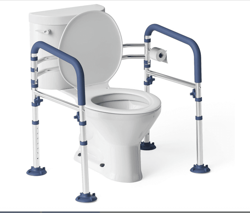 Loyoda Toilet Safety Frame Adjustable Toilet Safety Rail Blue 350Lb Max (P23K)
