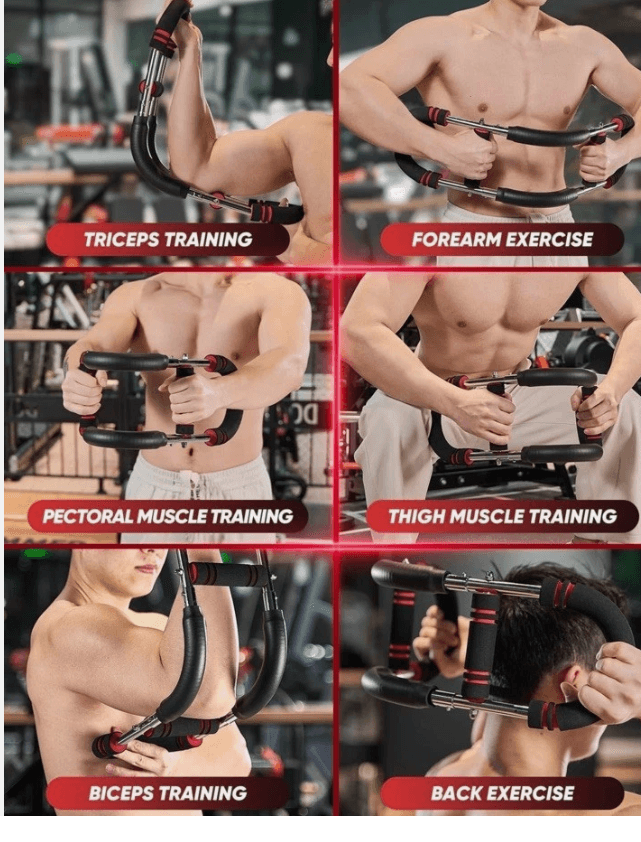 Saker Twister Arm Trainer 70-100Lb Adjustable Power Twist Bar Red Black (P29K) - Thumbnail 3