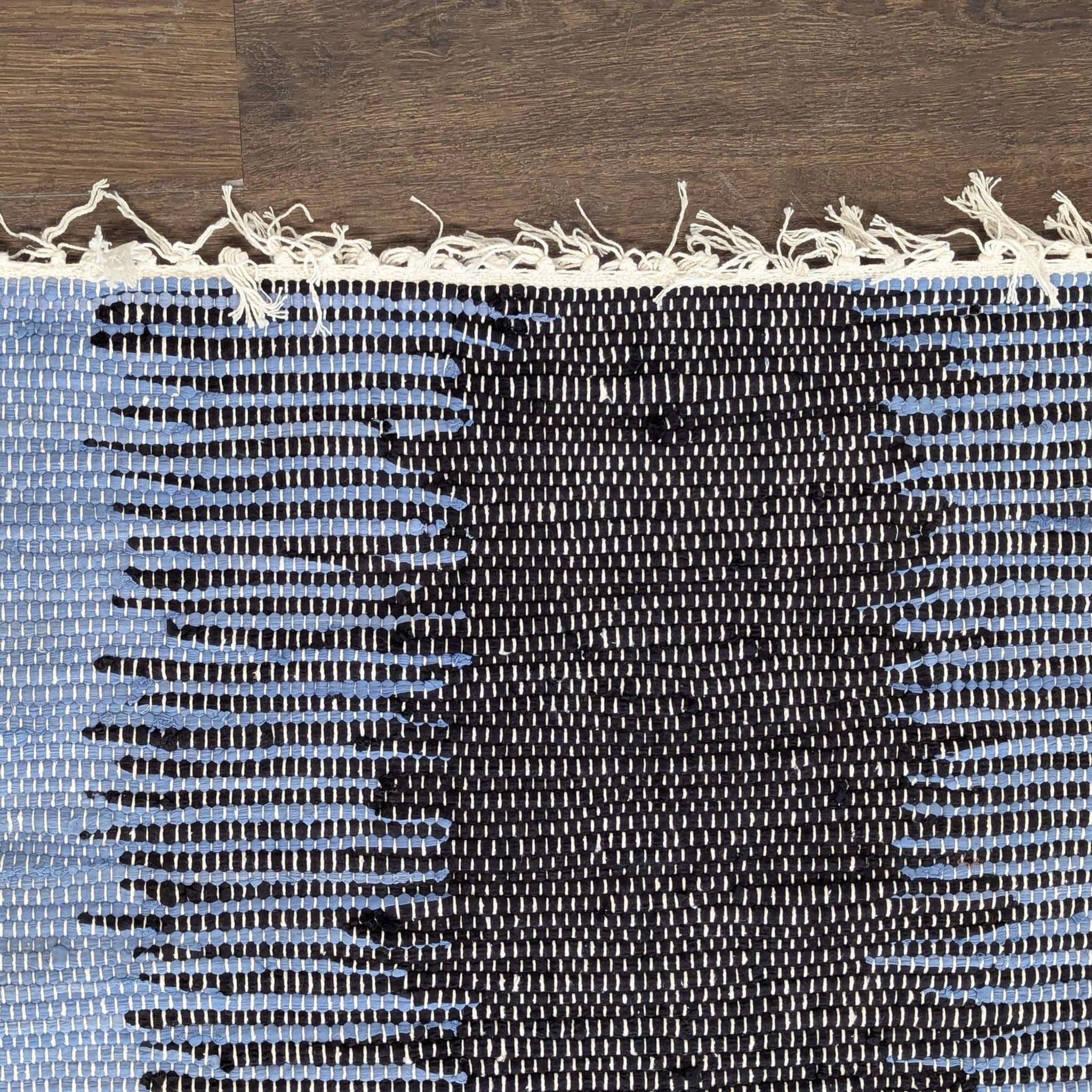 Safavieh Montauk 9’x6’ Blue and Black Hand-Woven Area Rug, Modern Striped Design - Thumbnail 2