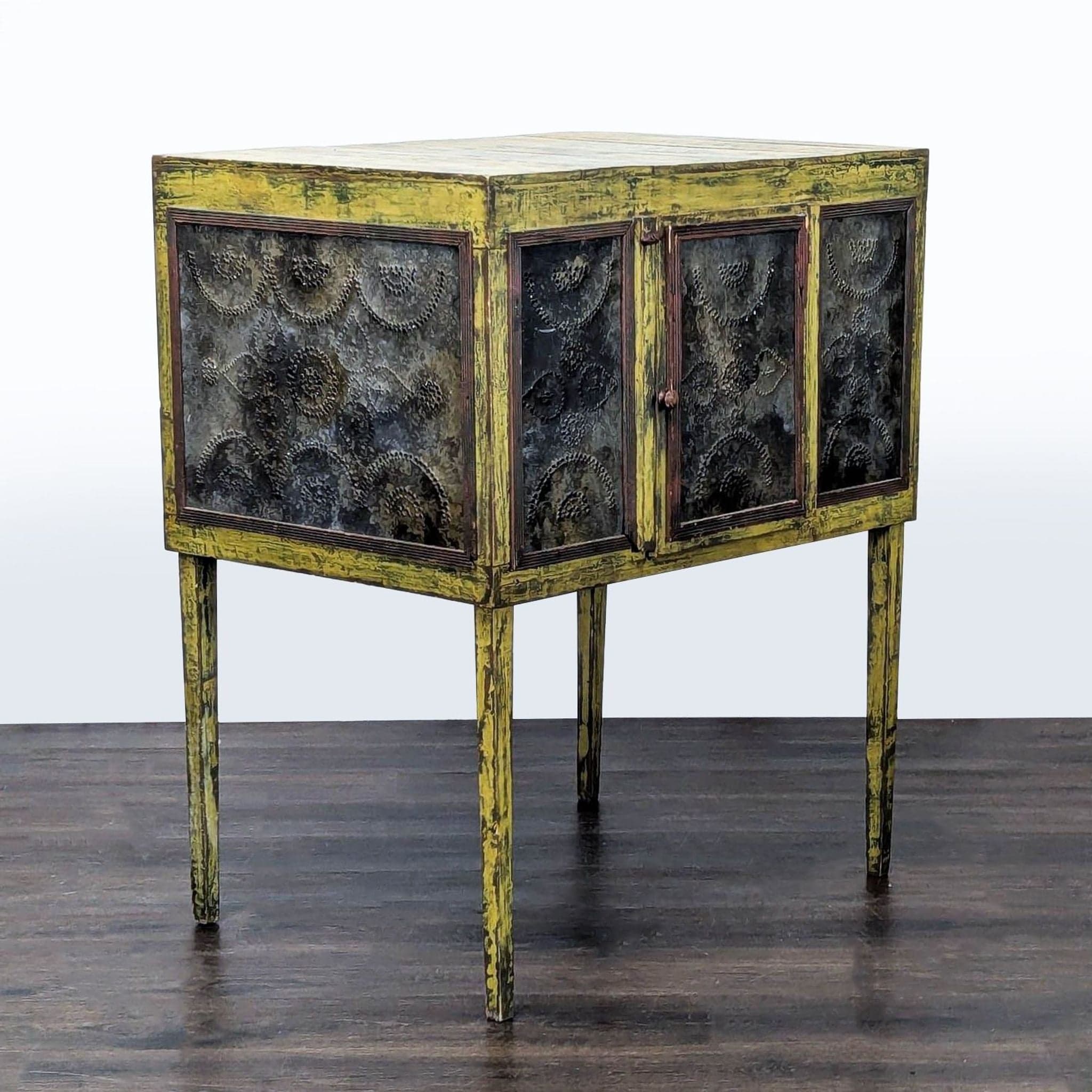 Handmade Reclaimed Wood and Metal Cabinet - Thumbnail 3